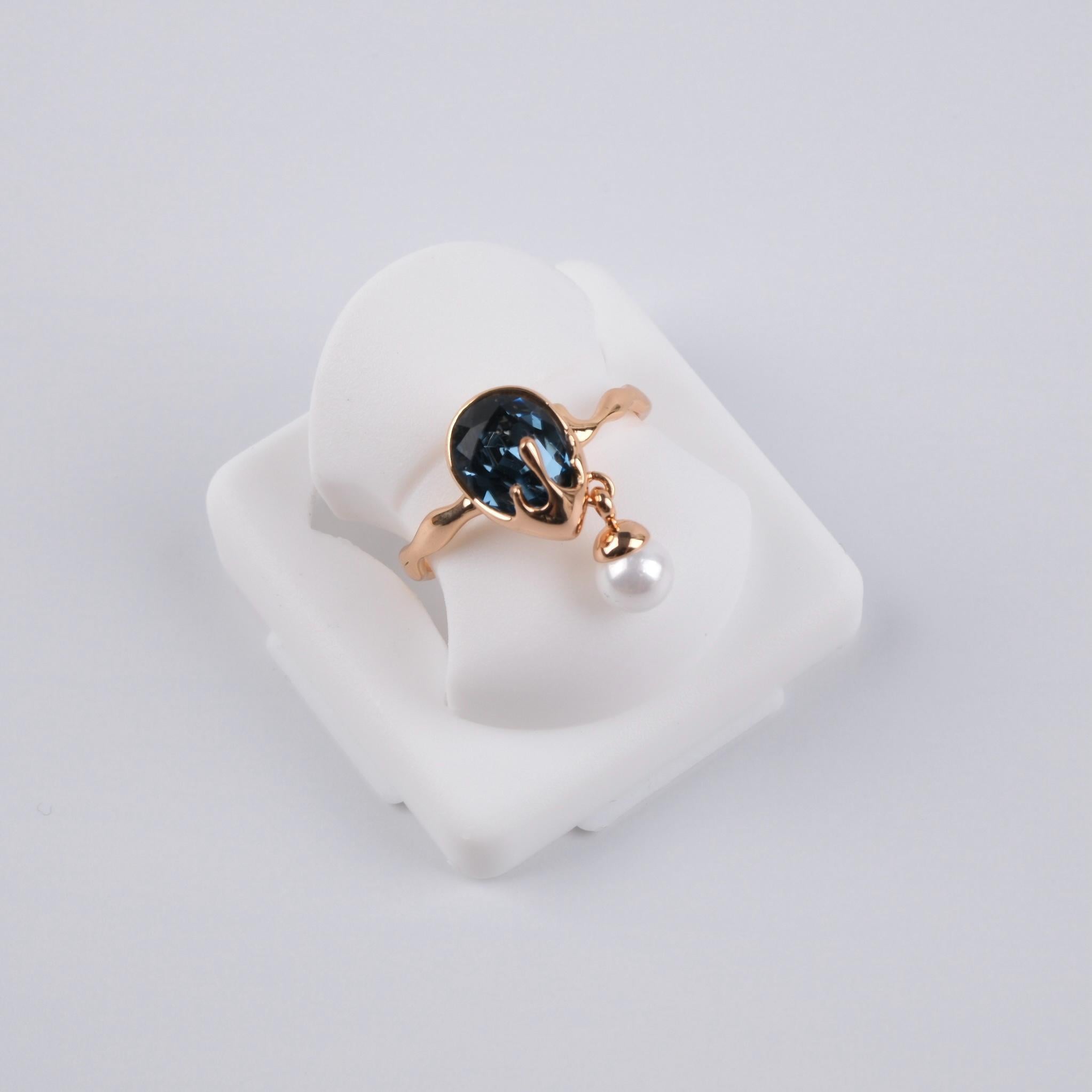 Toptan SWAROVSKİ TAŞ İNCİLİ YÜZÜK   