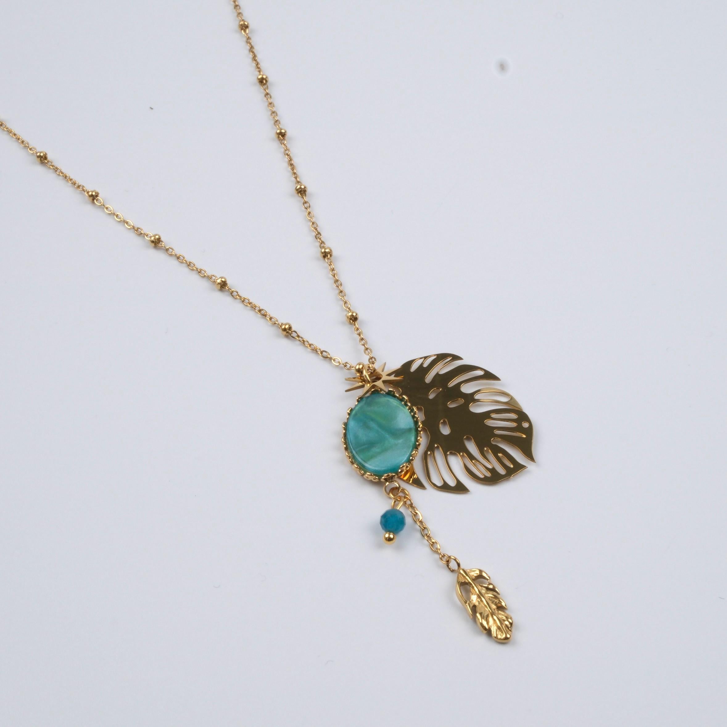 Toptan YAPRAK MODEL KOLYE 