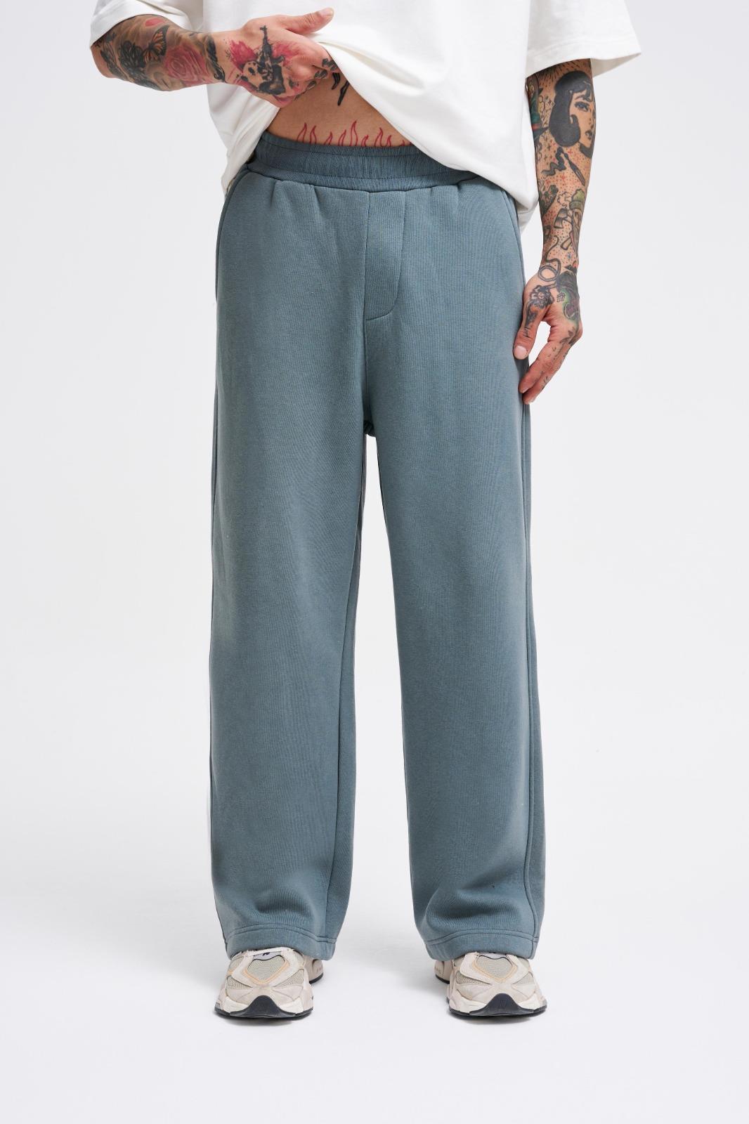 Erkek Baggy Oversize Mavi Eşofman Altı