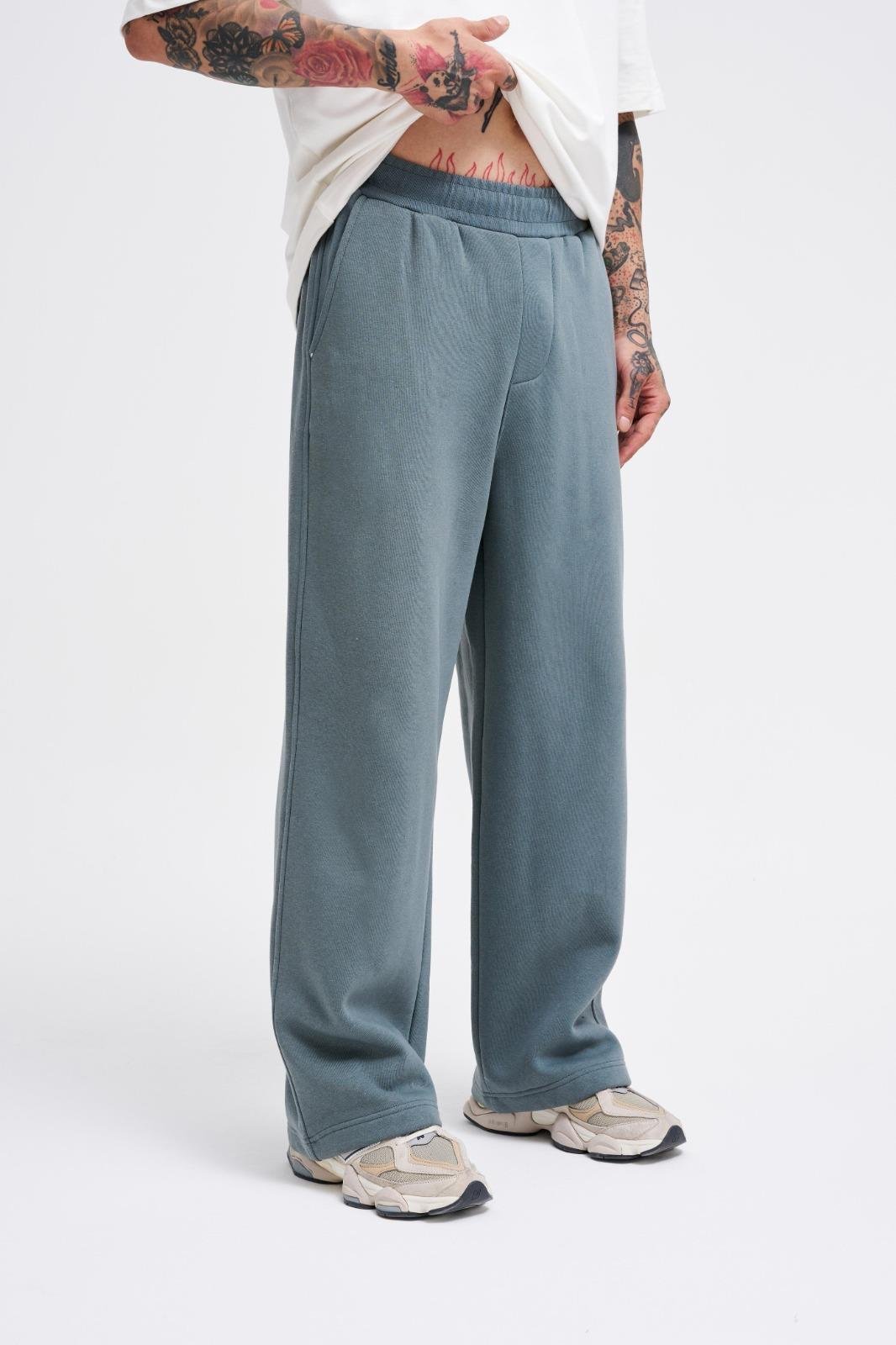 Erkek Baggy Oversize Mavi Eşofman Altı
