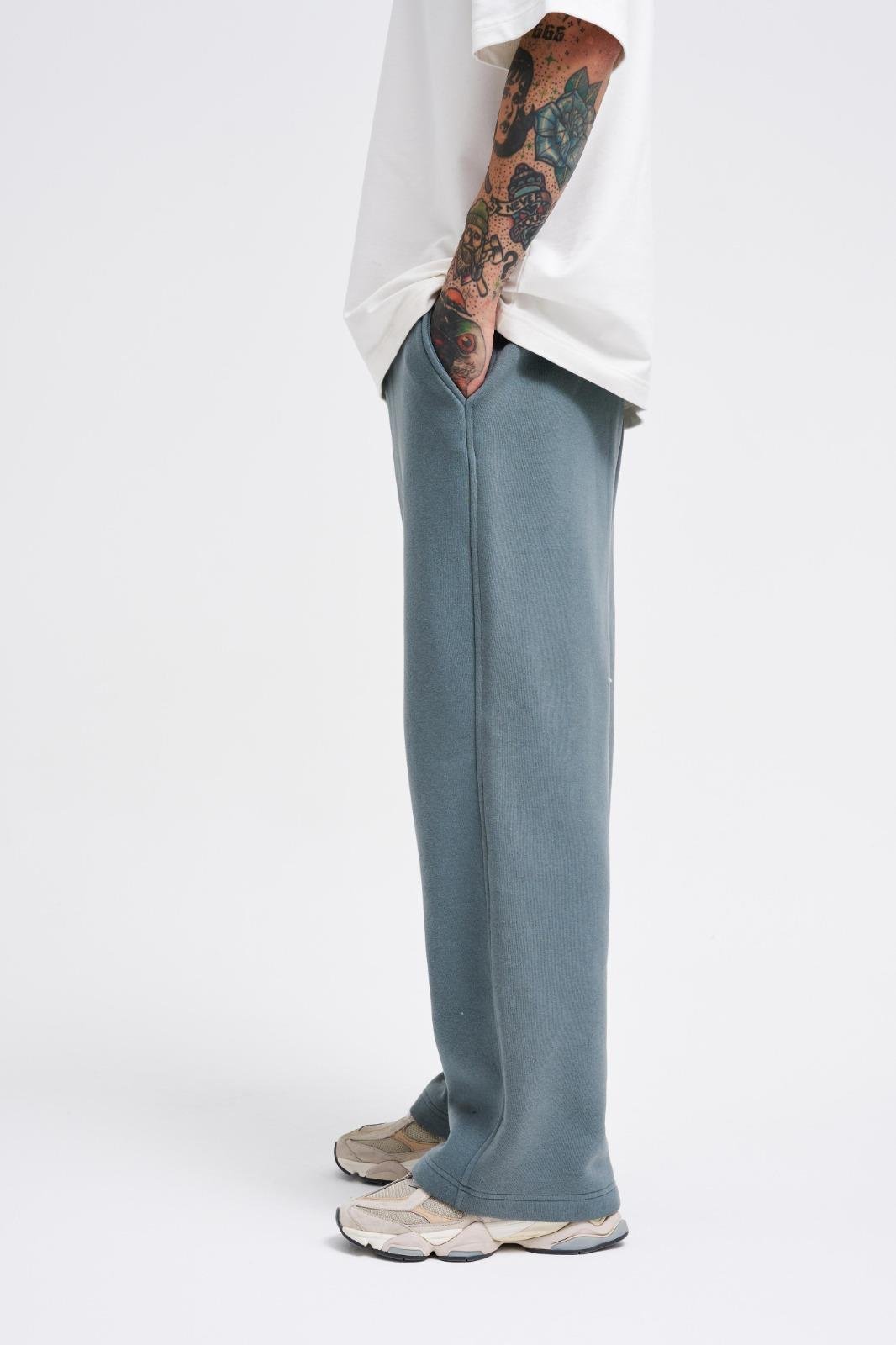 Erkek Baggy Oversize Mavi Eşofman Altı
