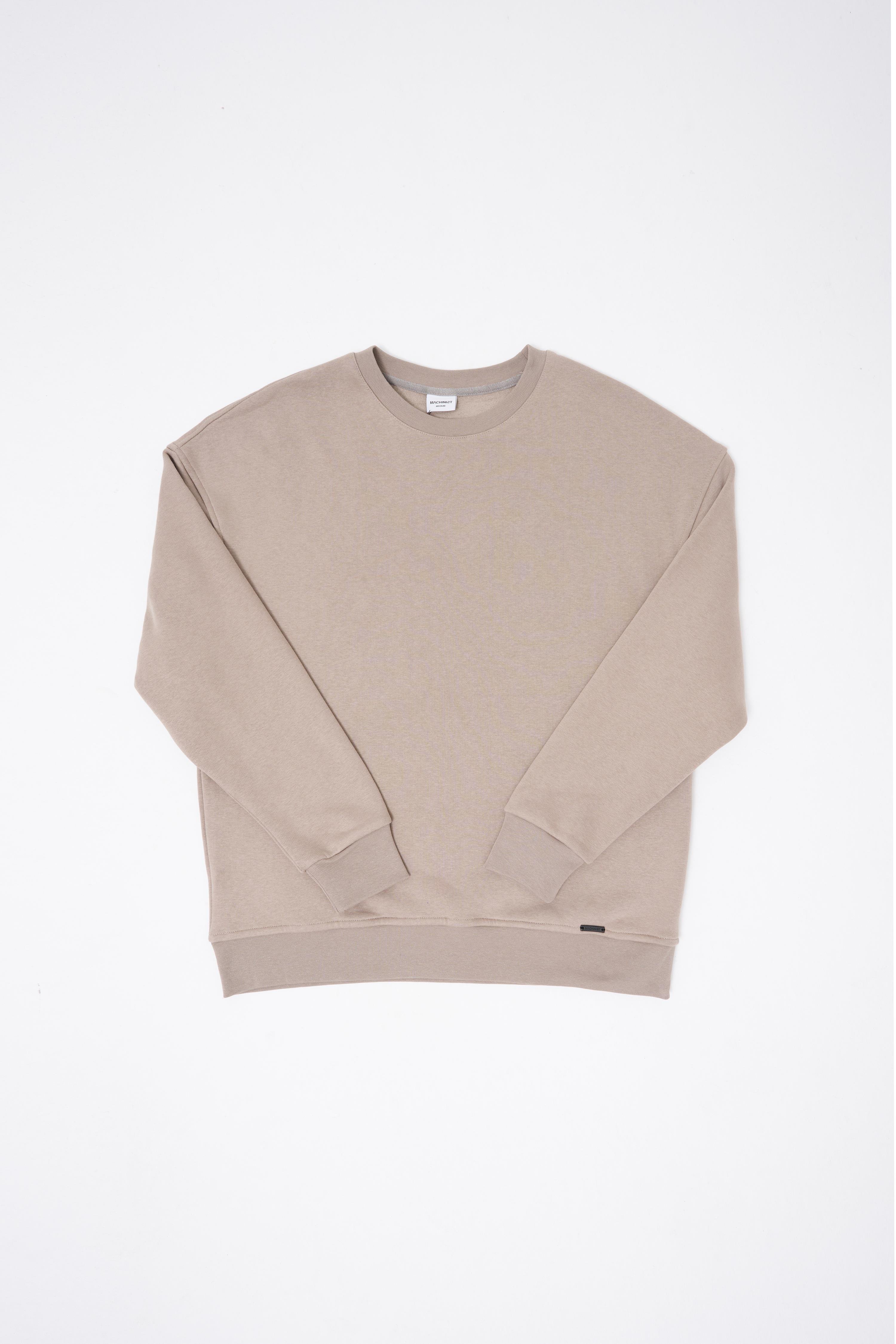 Erkek Basic Bisiklet Yaka Oversize Açık Gri Sweatshirt