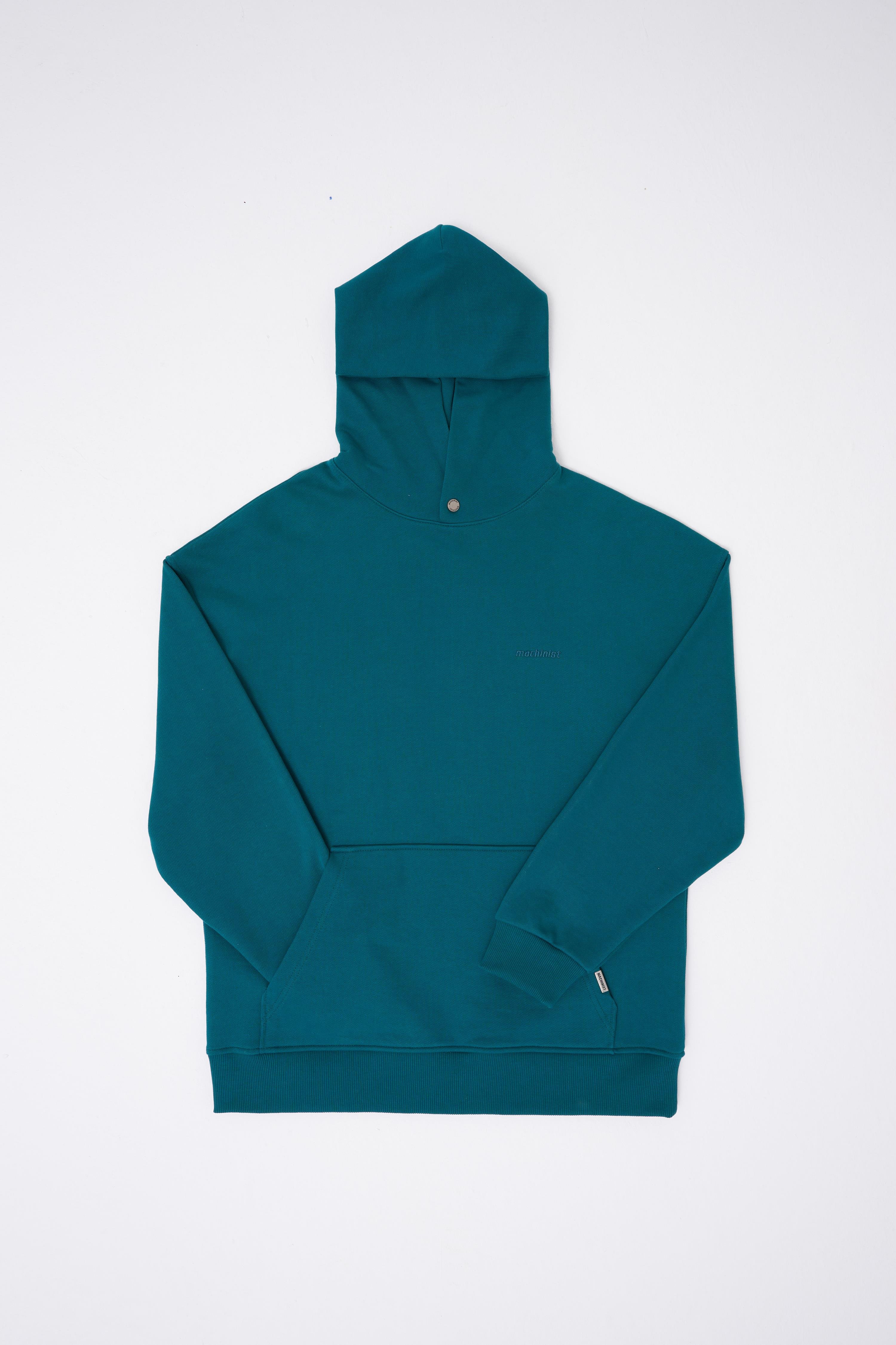 Erkek Basic Diyagonel Hoodie OIL GREEN