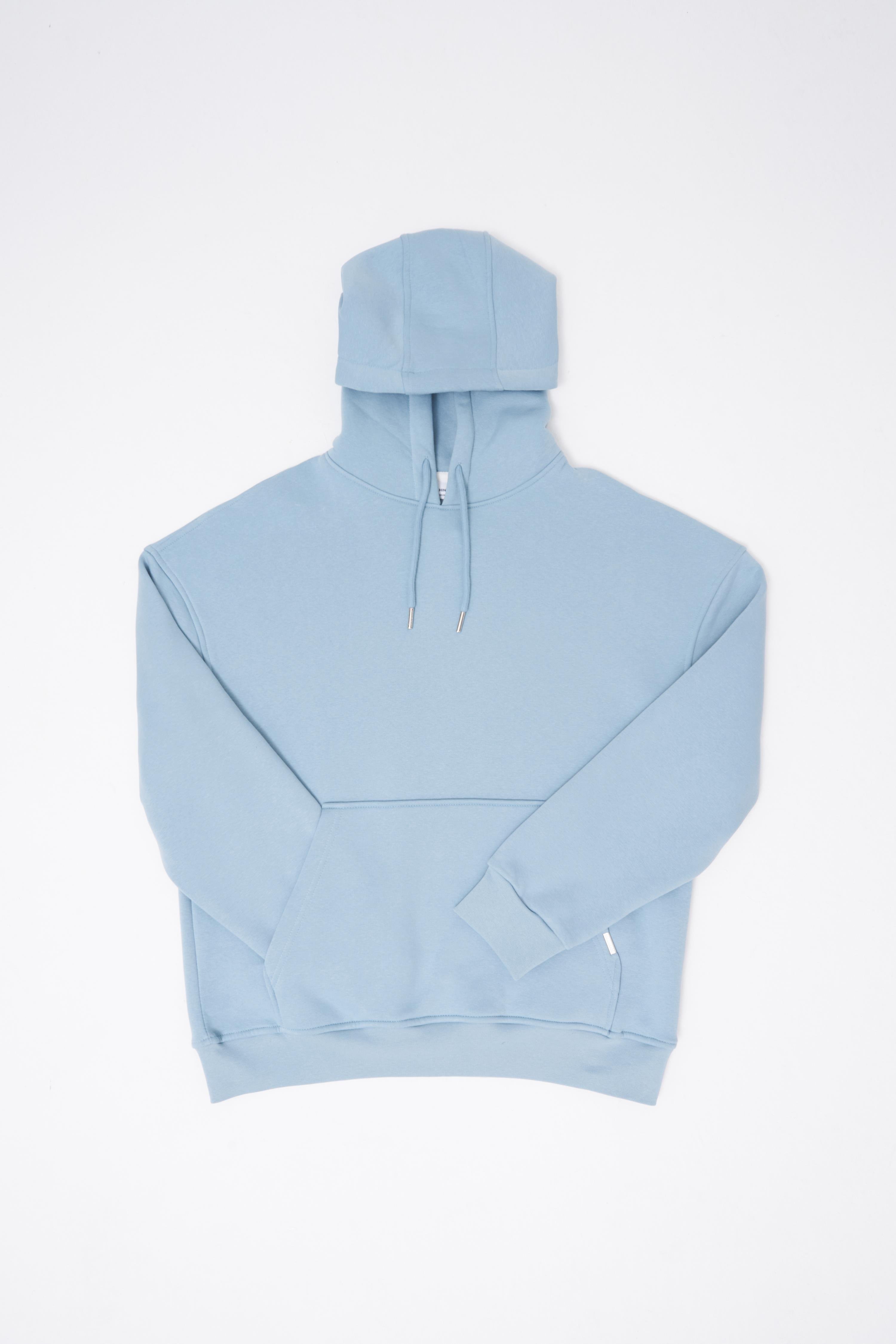 Erkek Basic Kapüşonlu Oversize Aqua Sweatshirt