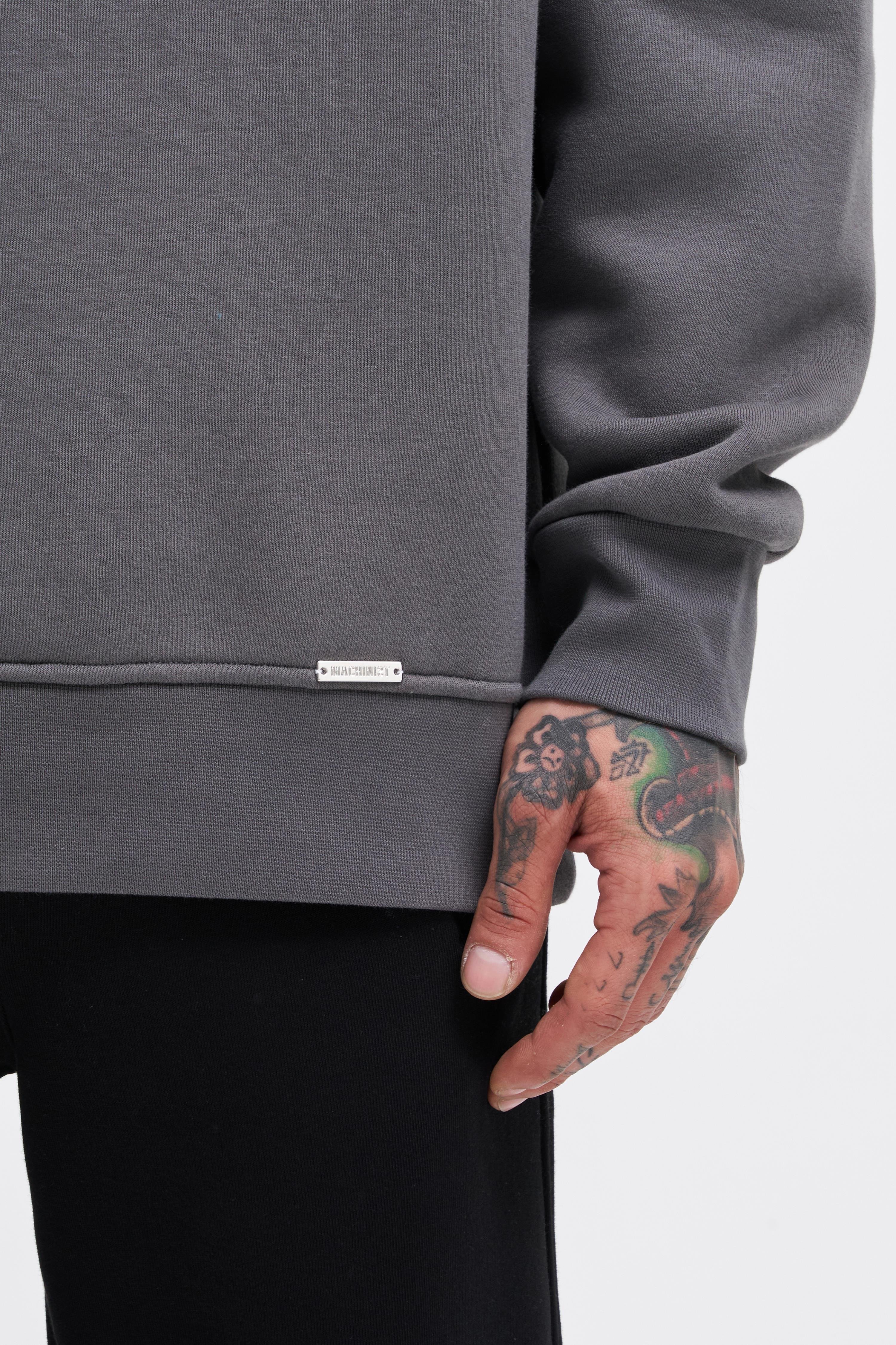 Erkek Basic Oversize Antrasit Sweatshirt 
