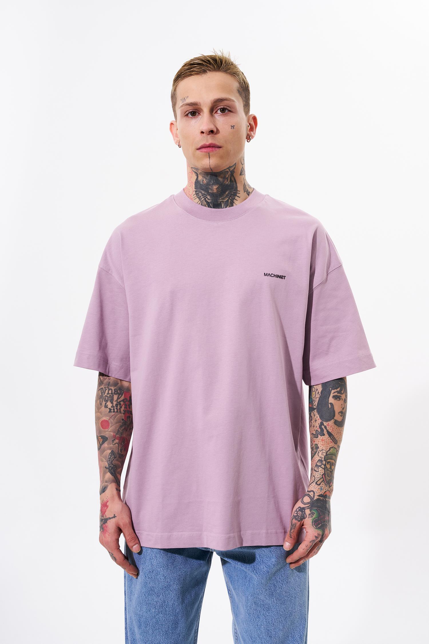 Erkek Basic Pamuklu Oversize Pembe Tişört