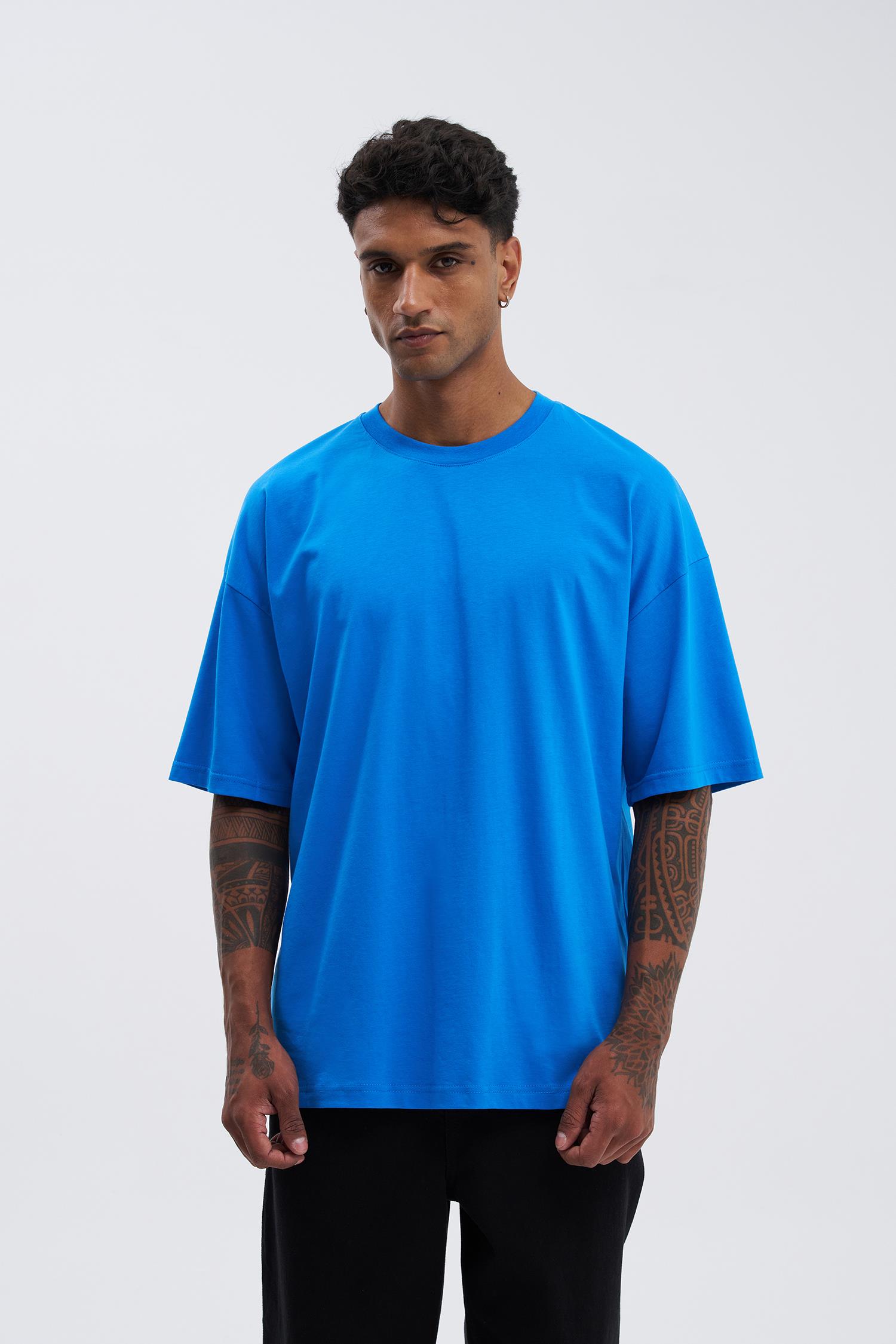 Erkek Basic Super Pamuklu Oversize Super Sonic Tişört