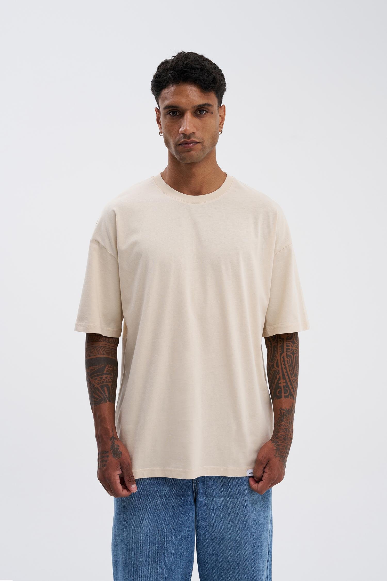 Erkek Basic Super Pamuklu Oversize Taş Tişört