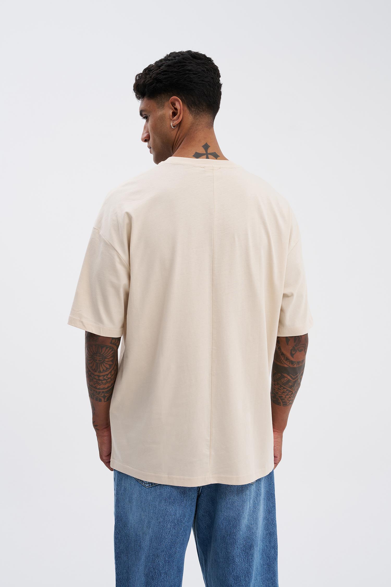 Erkek Basic Super Pamuklu Oversize Taş Tişört