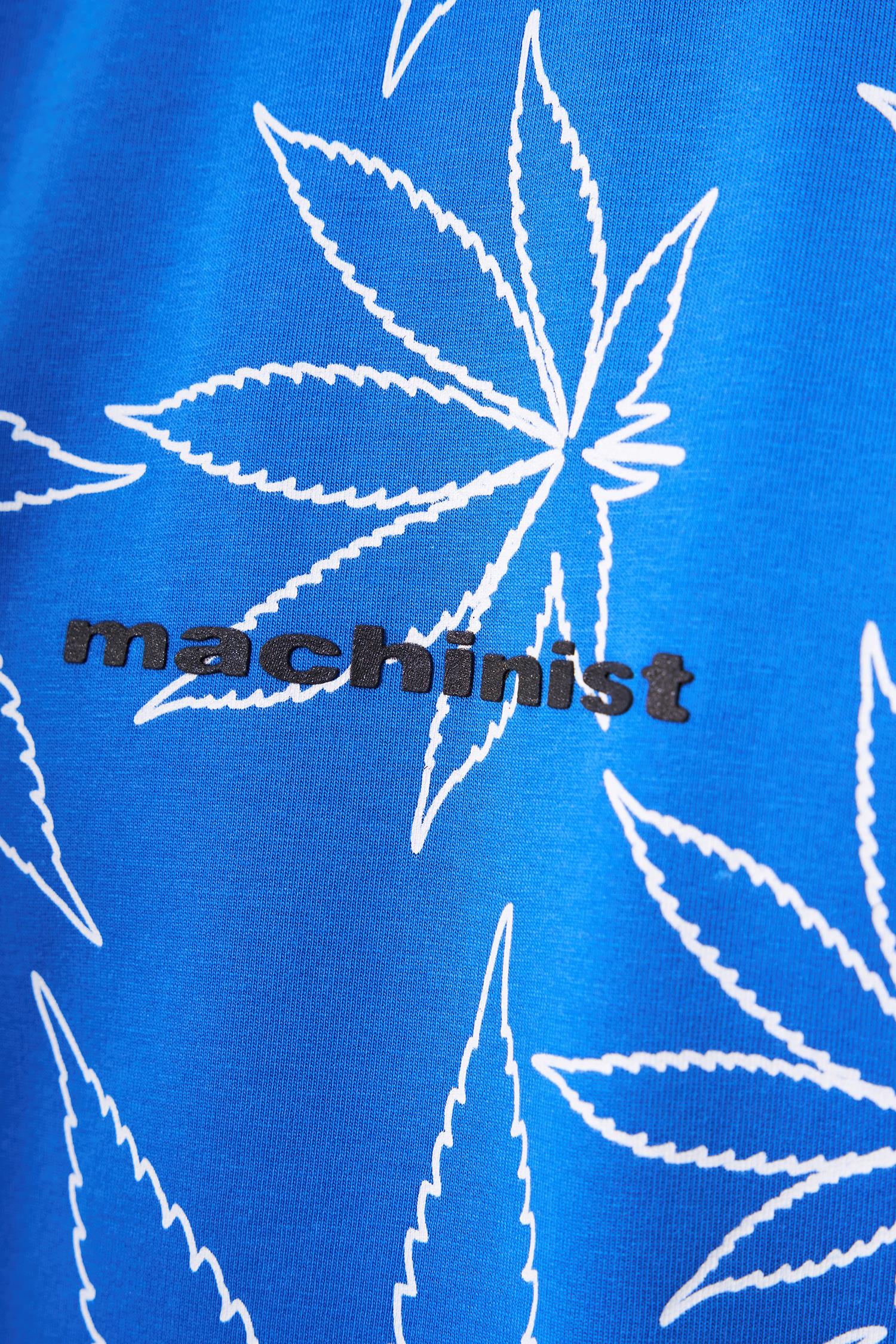 Erkek Cannabis Leaf Baskılı Oversize Açık Mavi Tişört