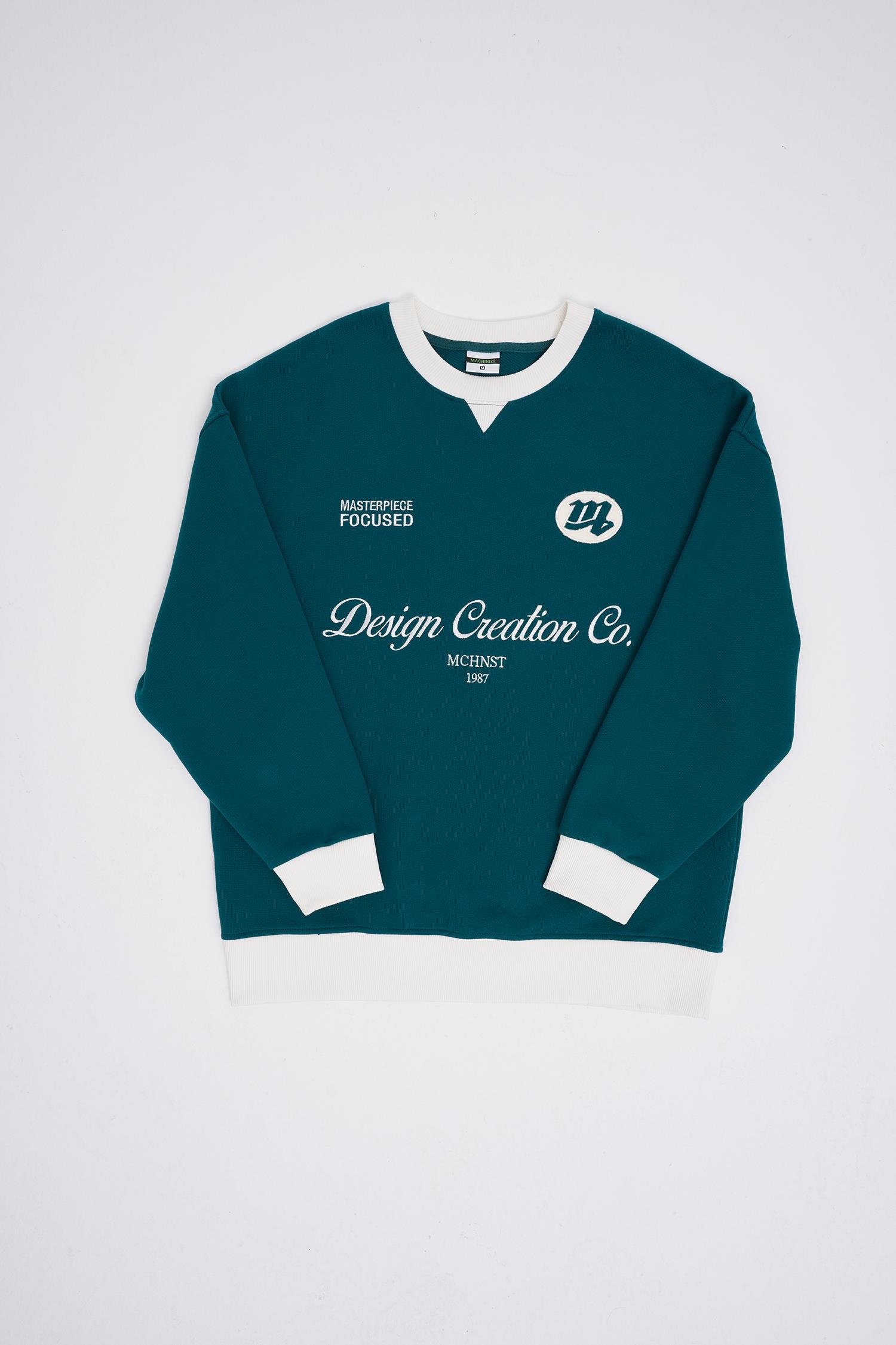 Erkek Contrast Sweatshirt OIL GREEN