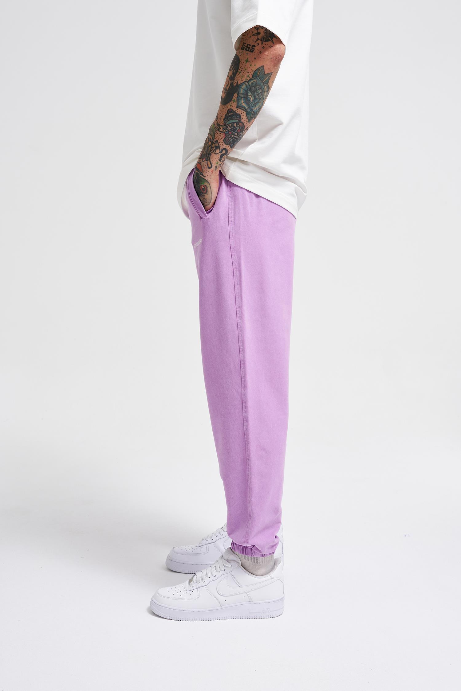 Erkek Luxury Basic Yıkamalı Jogger Lila Eşofman Altı