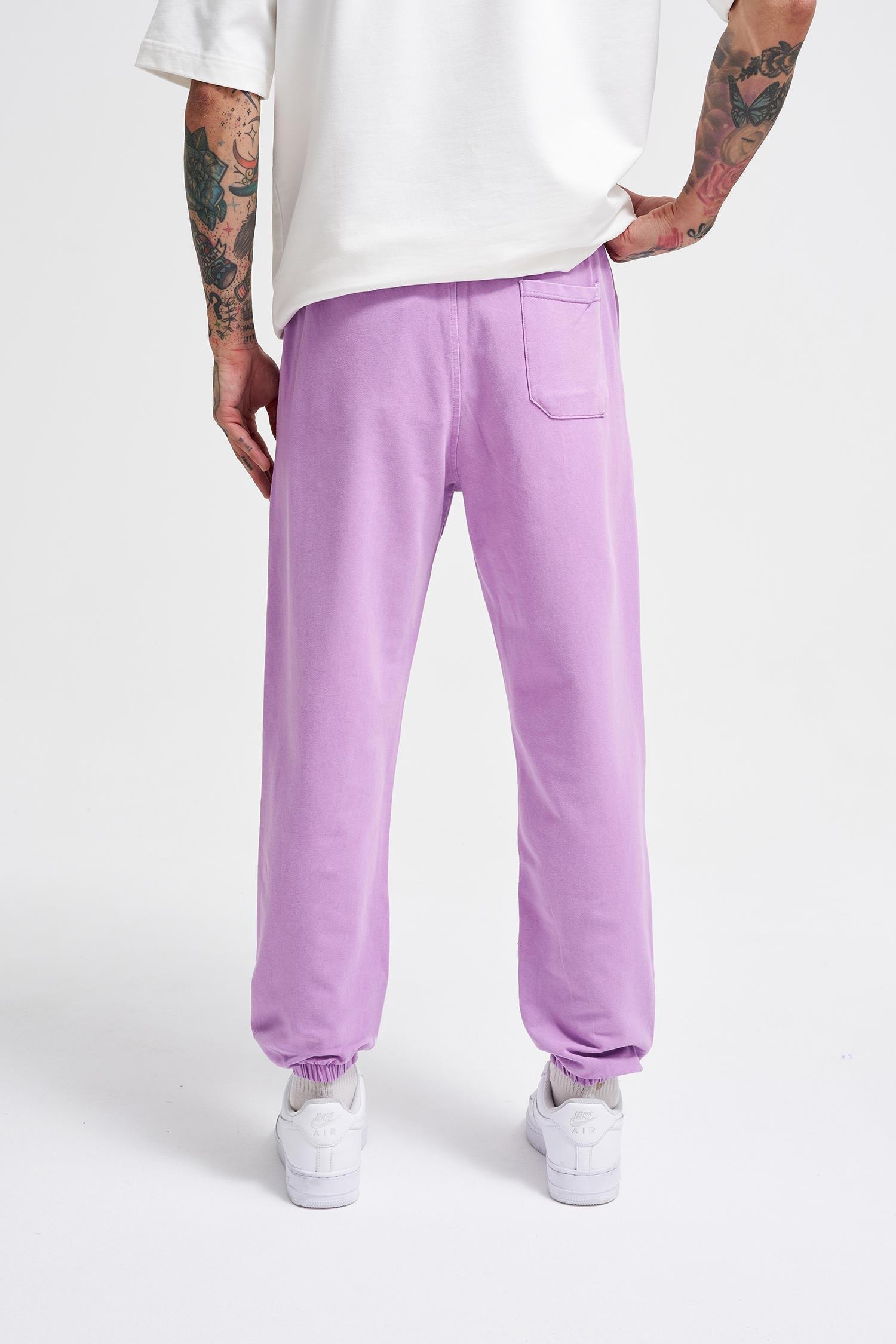 Erkek Luxury Basic Yıkamalı Jogger Lila Eşofman Altı