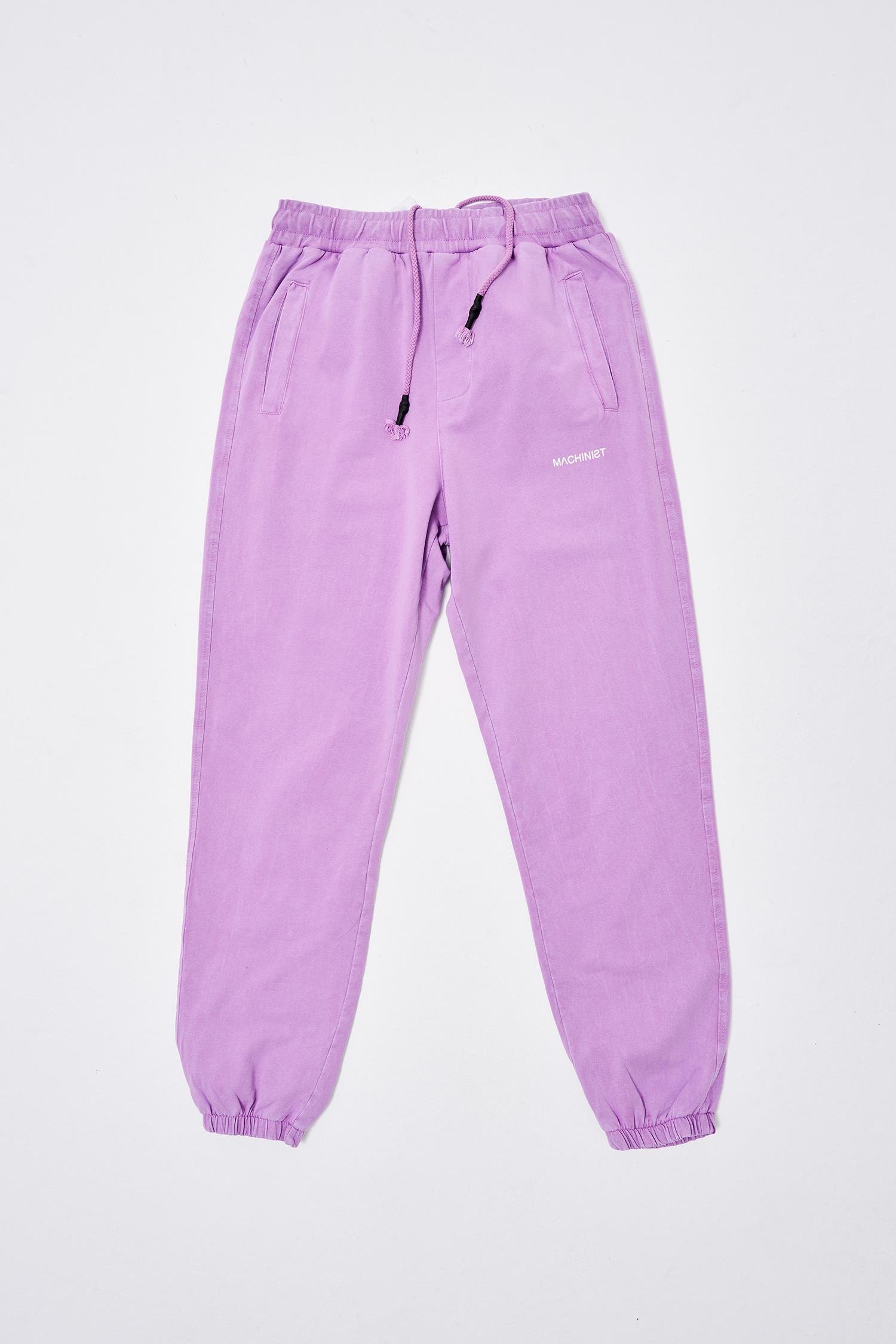 Erkek Luxury Basic Yıkamalı Jogger Lila Eşofman Altı