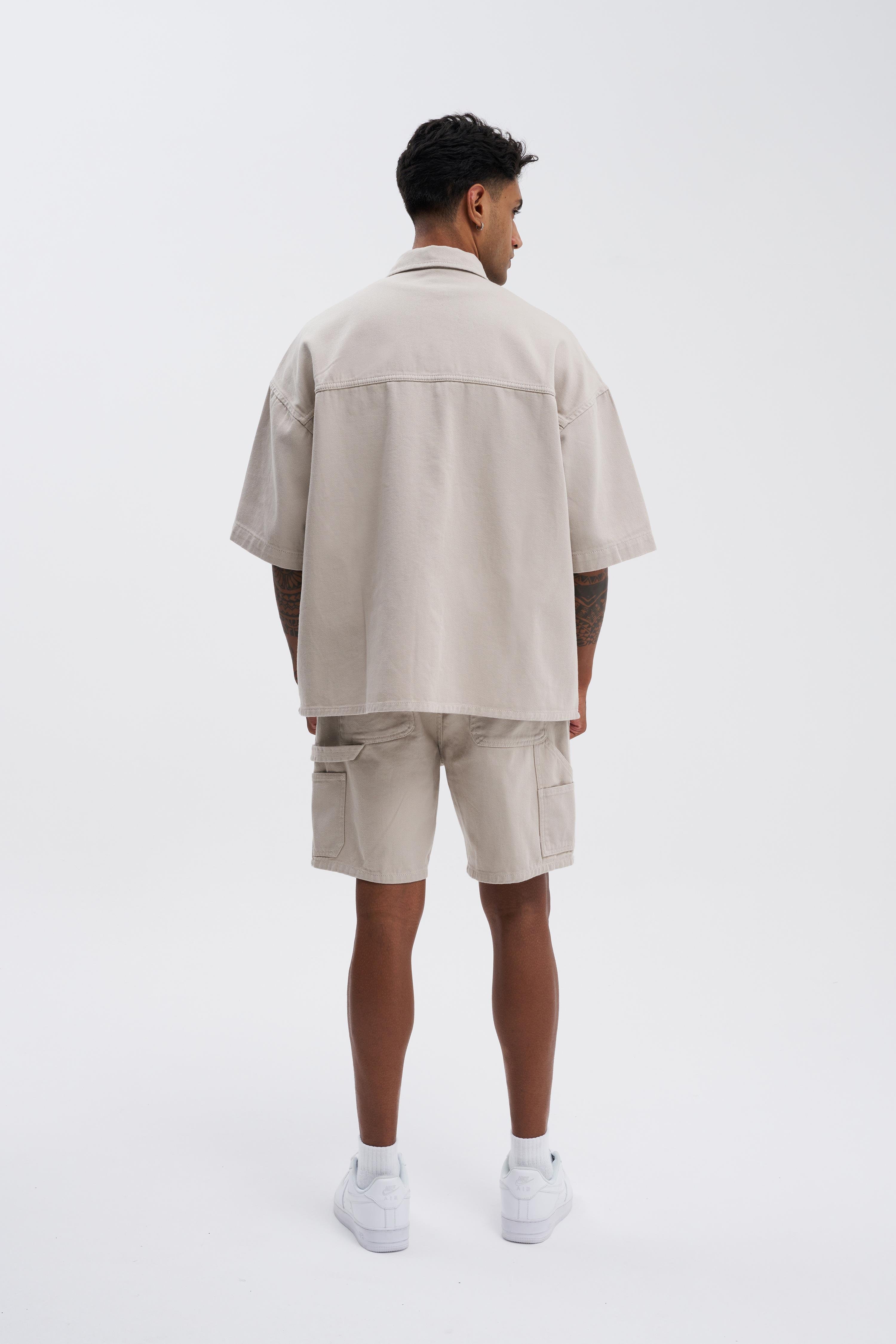 Erkek Oversize Taş Gömlek
