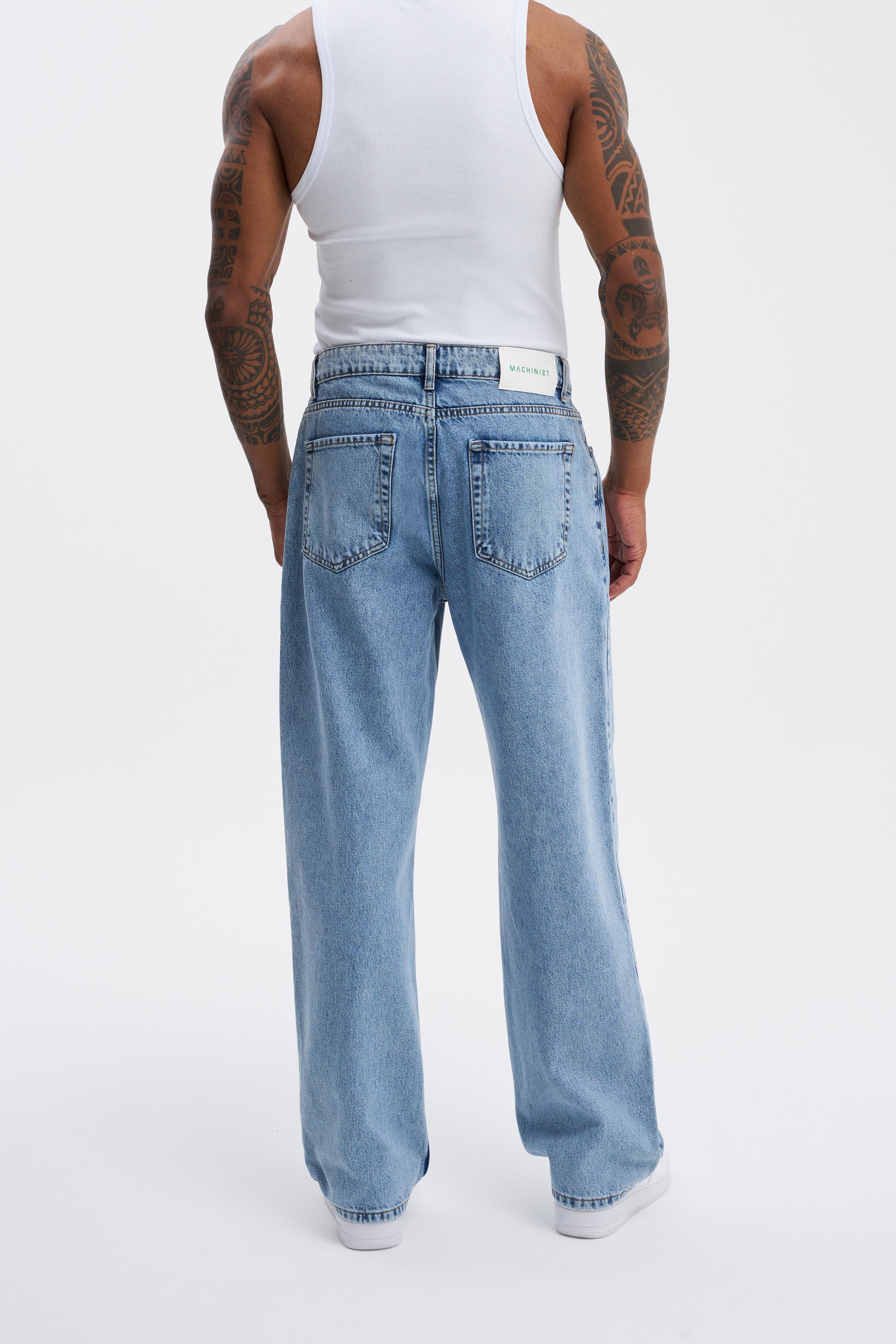 Erkek Relaxed Baggy Jean Açık Mavi Pantolon