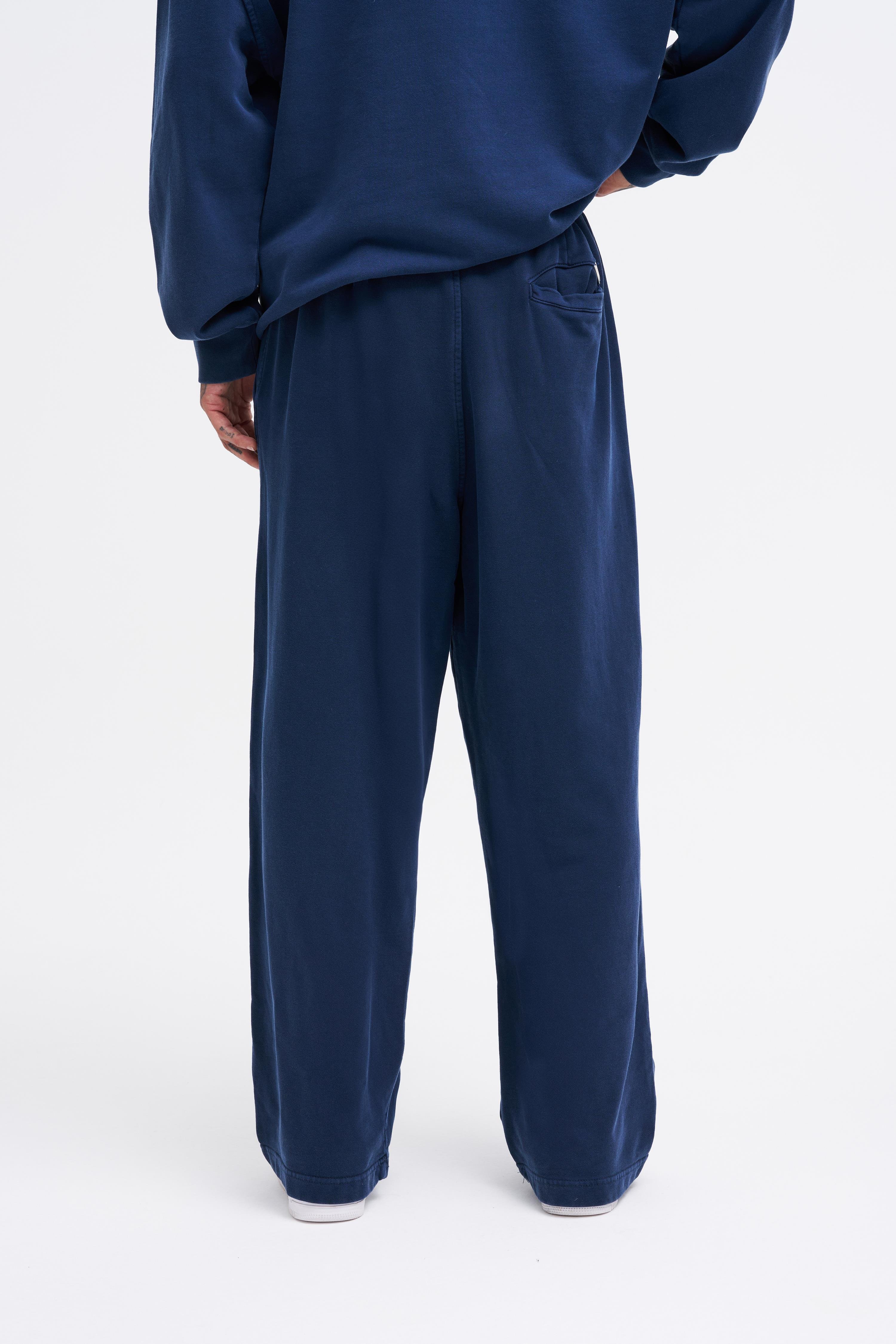 Erkek Yıkamalı Basic Baggy Lacivert Eşofman Altı