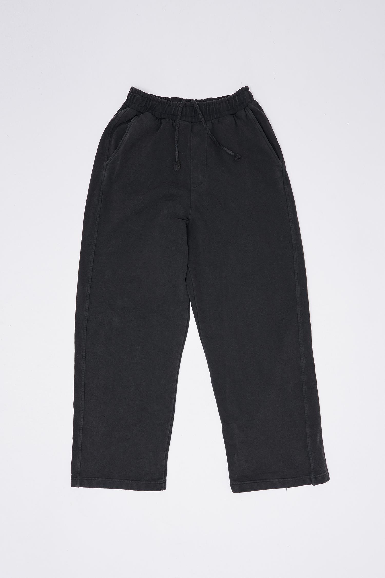 Erkek Yıkamalı Basic Baggy Siyah Eşofman Altı