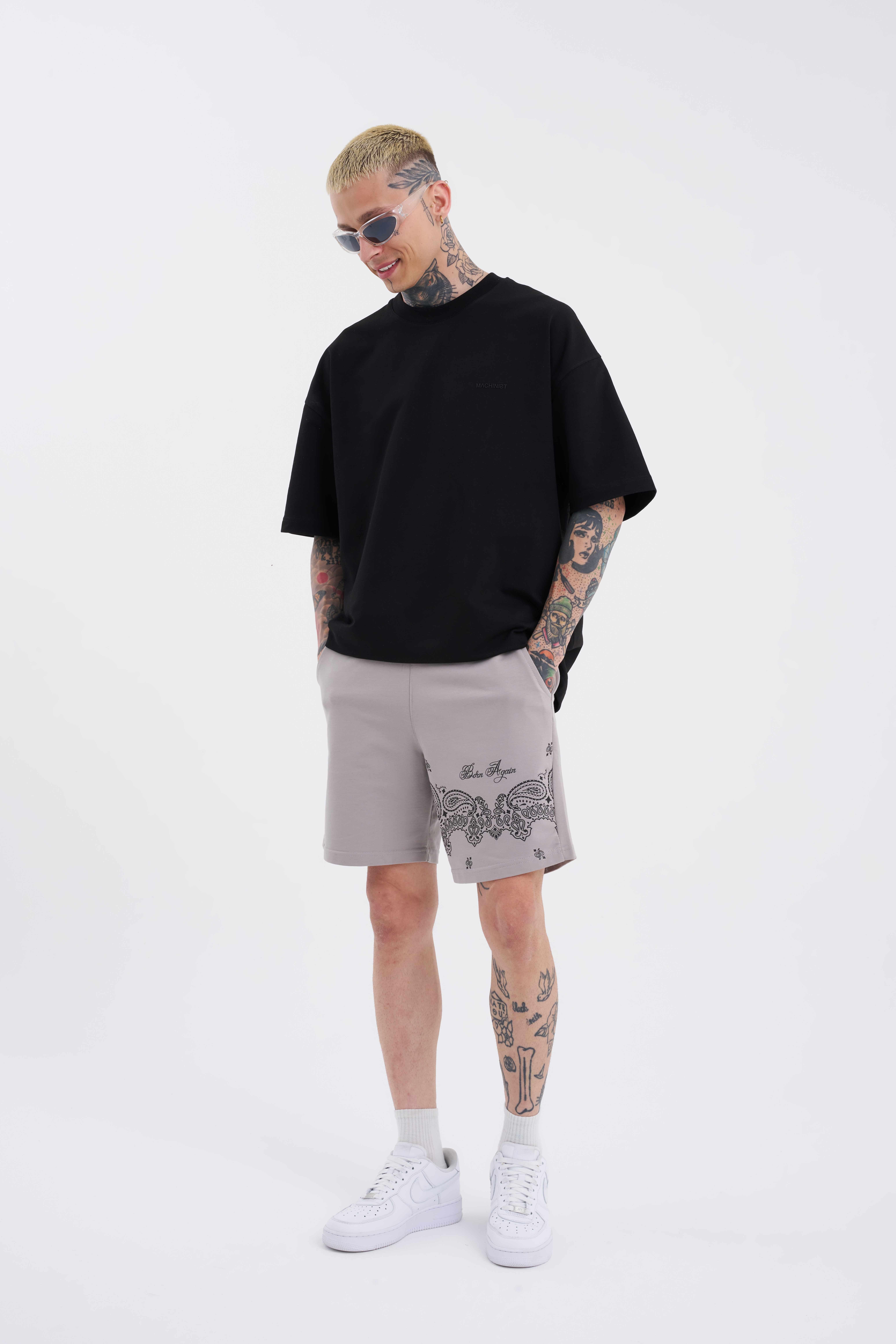 Ethnic Born Again Cepli Bel Lastikli Mini Şort Ice Gri