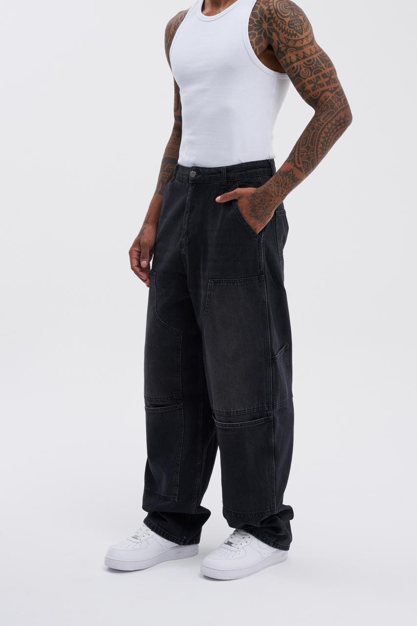 JPIECED CARPENTER PANTS EFEKTLİ ANTRASIT