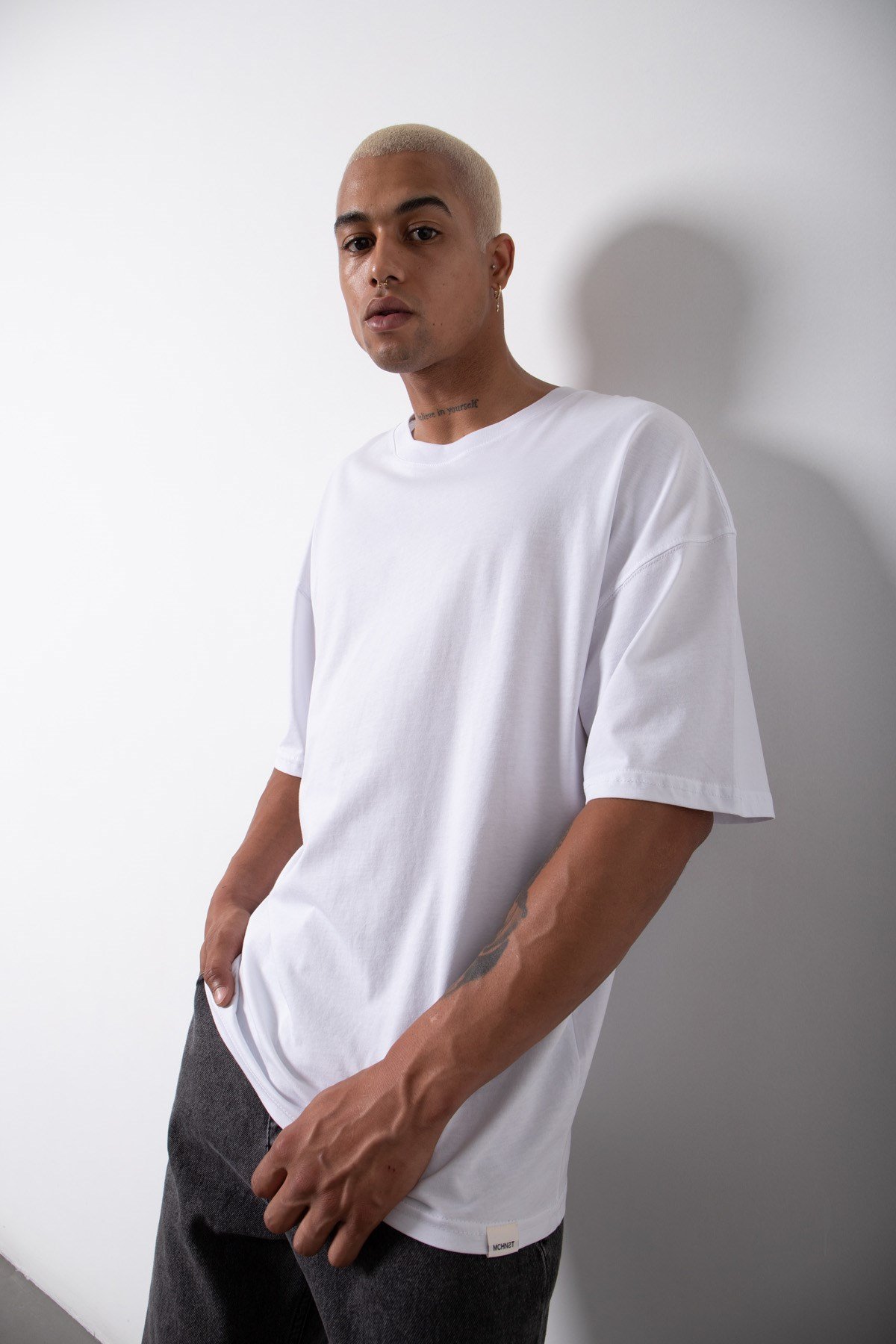 Old Scholl Basic Beyaz Oversize  T-Shirt