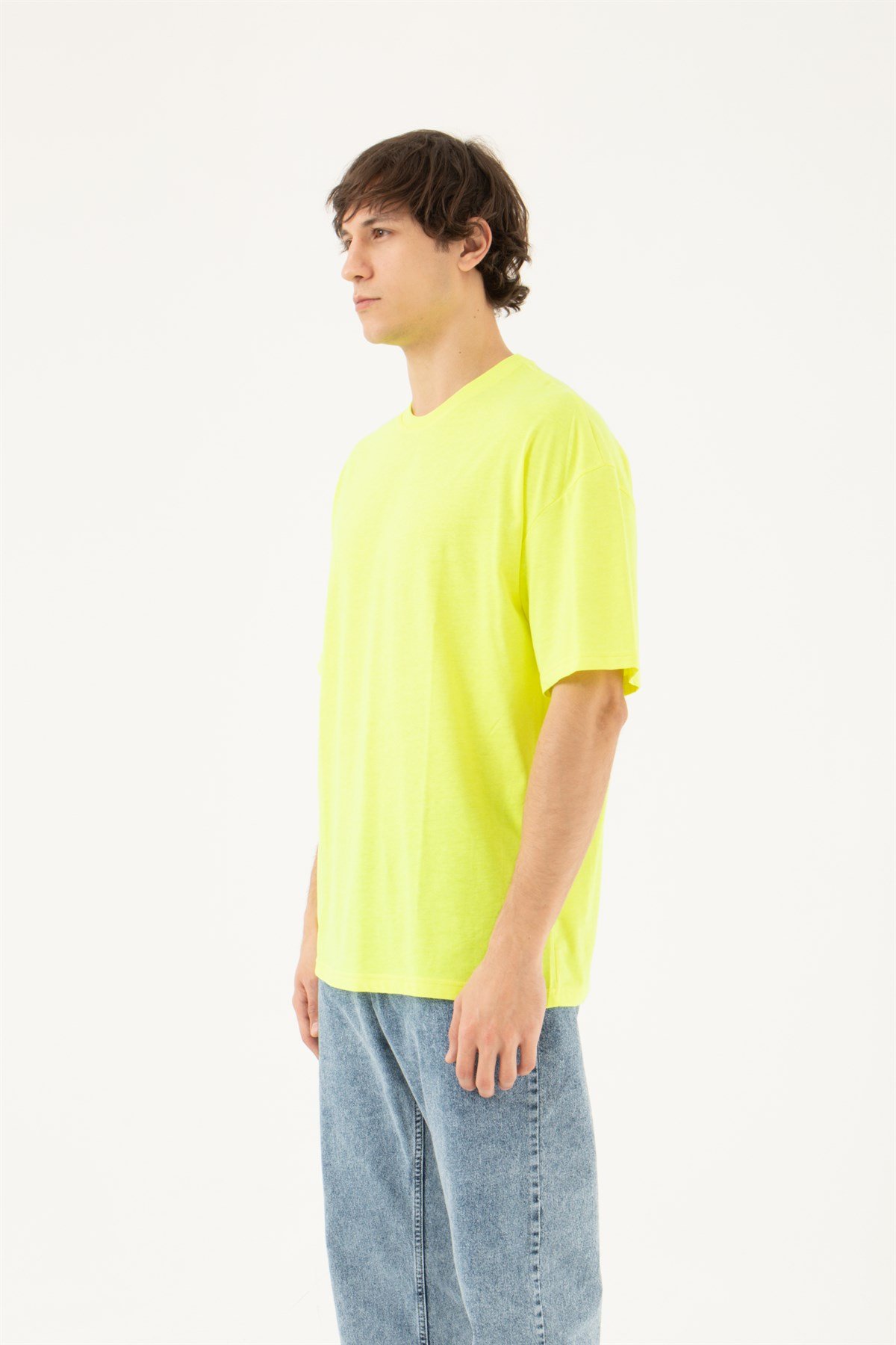 Old Scholl Basic Oversize  T-Shirt-NEON YESIL