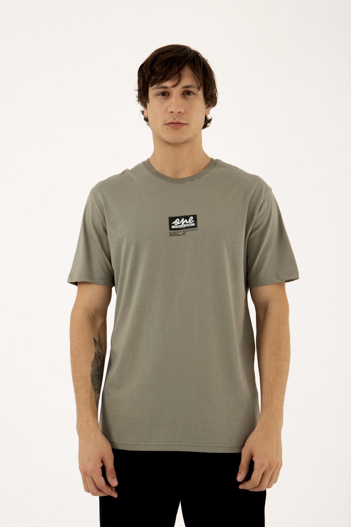 Regular Legendary Baskılı Pamuklu T-Shirt HAKİ