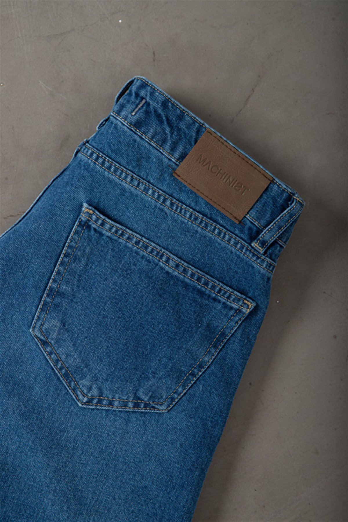Baggy Relaxed Jean Efektli Mavi Pantolon