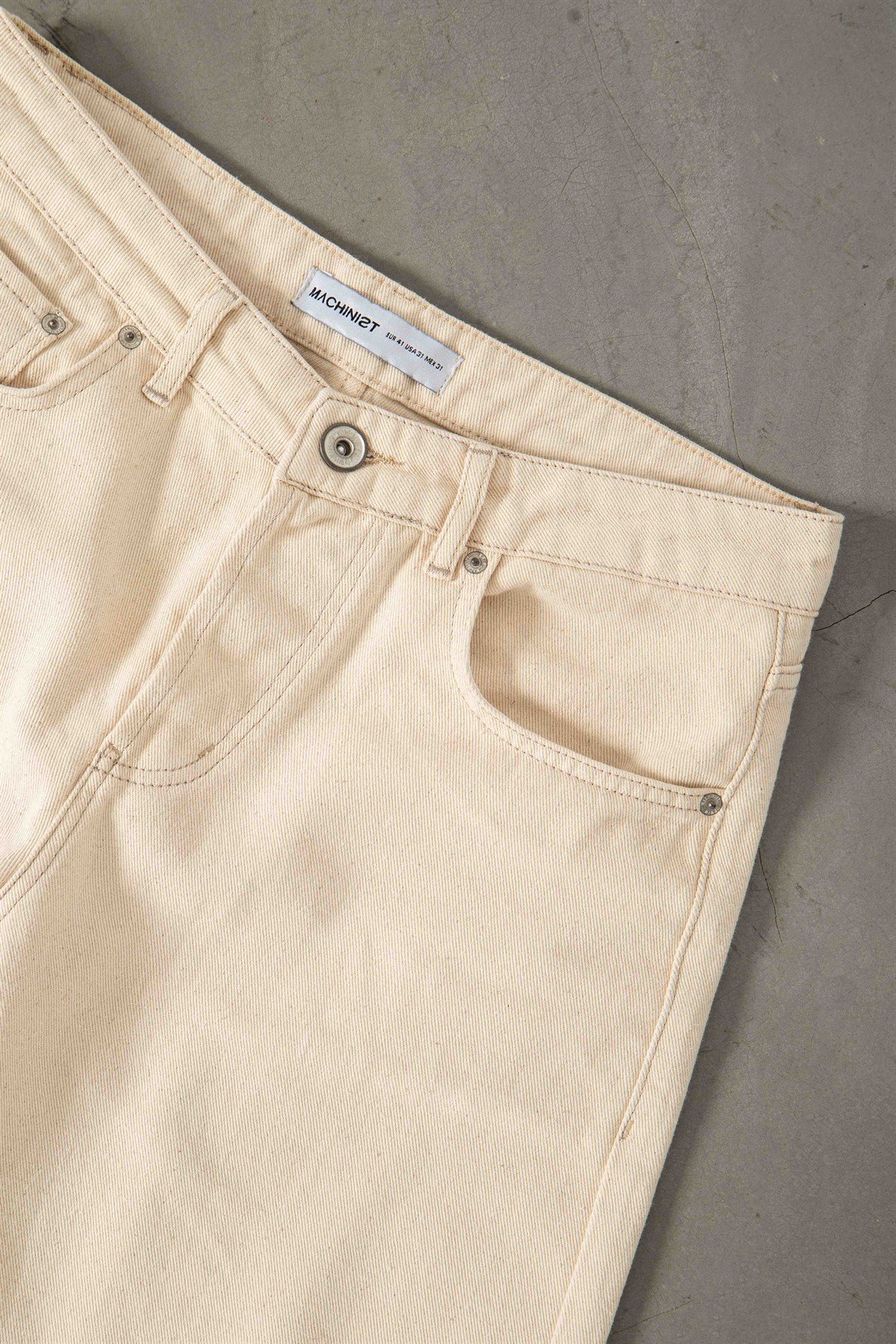 Baggy Gabardin Kumaş Pantolon AÇIK BEJ