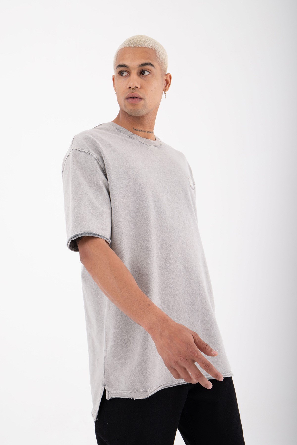 Relaxed New Horızons Baskılı Yıkamalı Pamuklu T-Shirt EKRU