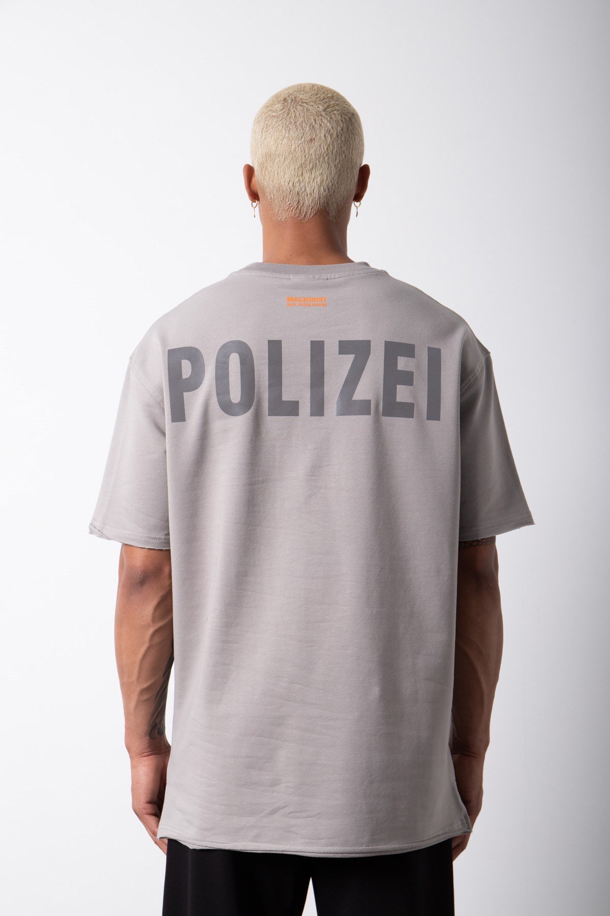 Relaxed Polızeı Baskılı Pamuklu T-Shirt ICE GRİ