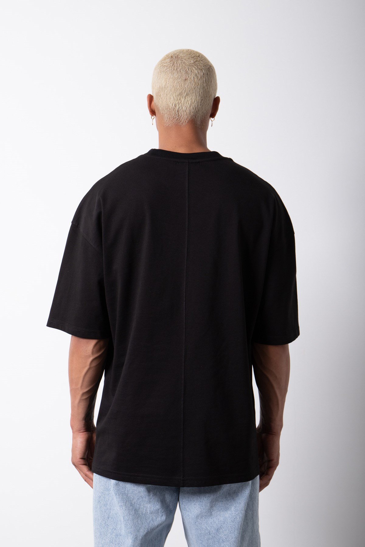 Oversize Munchies Baskılı Pamuklu T-Shirt SİYAH