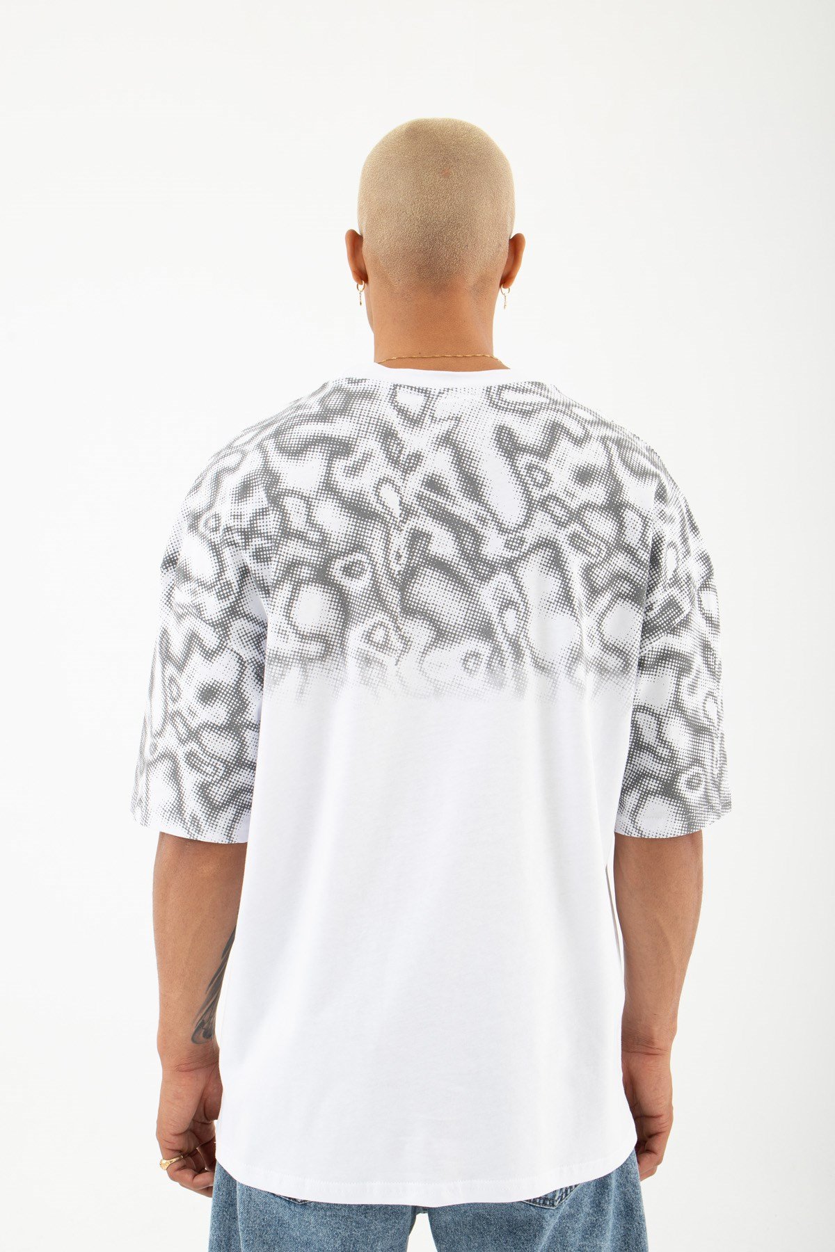 Oversize Born Agaın Future Baskılı Pamuklu T-Shirt BEYAZ