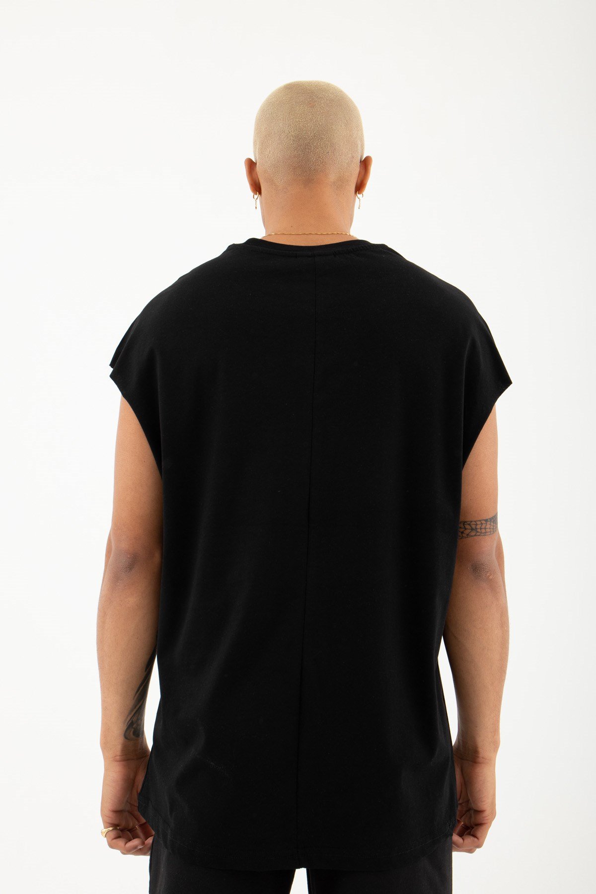 Oversize Tupac Shakur Pamuklu Kolsuz Atlet SİYAH
