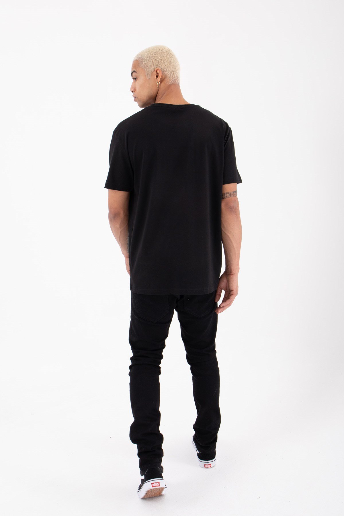 Regular Skull Baskılı Pamuklu T-Shirt SİYAH