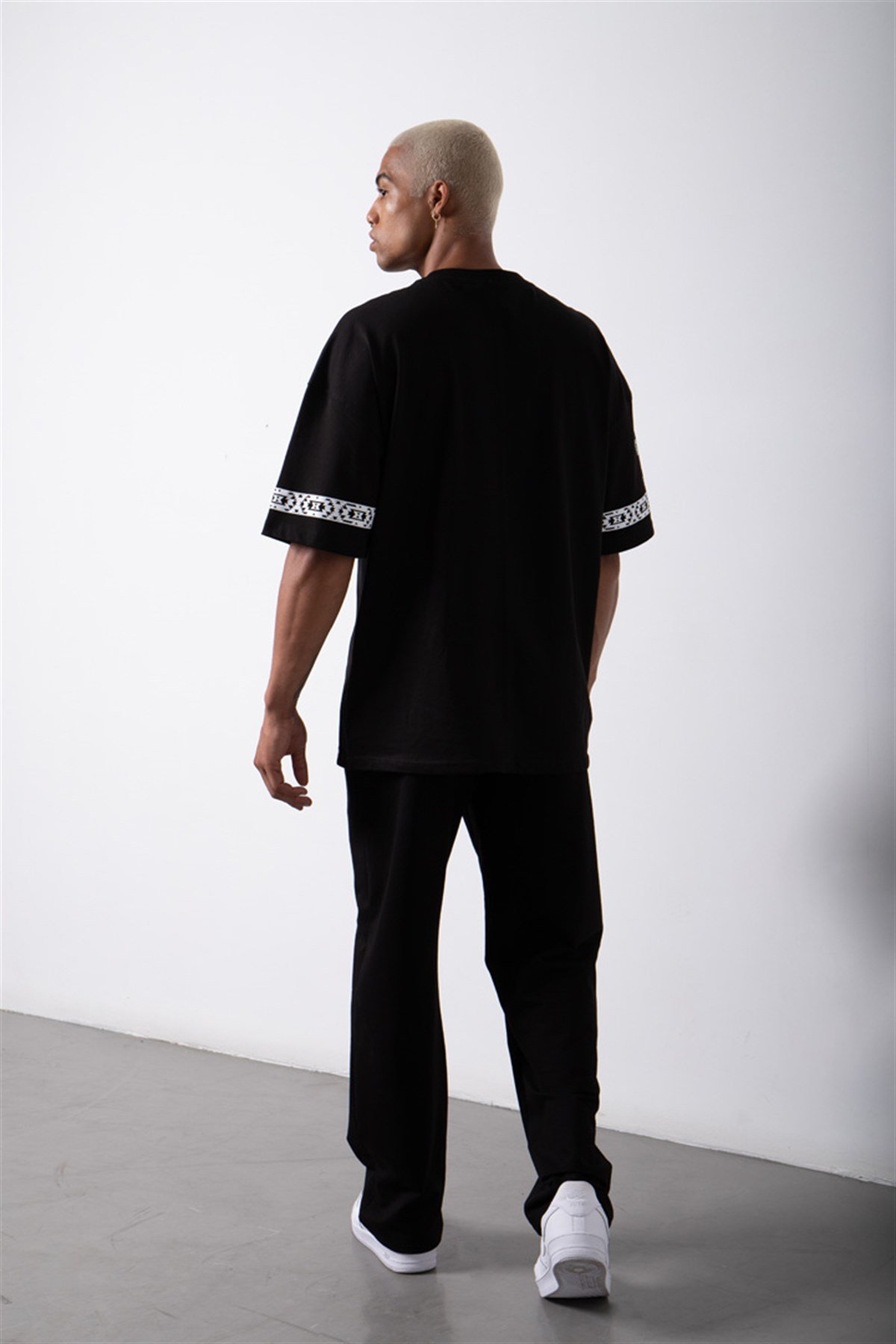 Oversize Portland Baskılı Pamuklu T-Shirt SİYAH