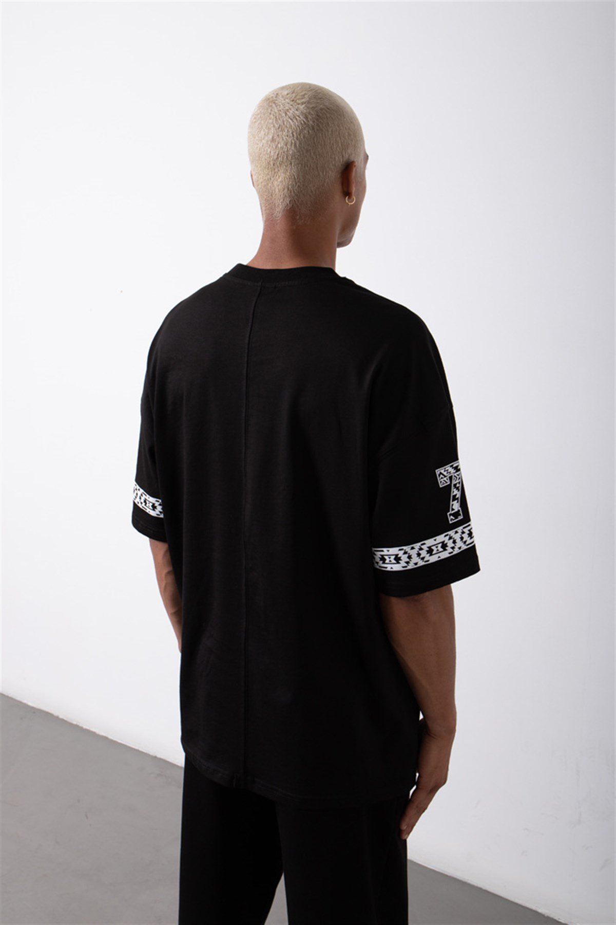Oversize Portland Baskılı Pamuklu T-Shirt SİYAH