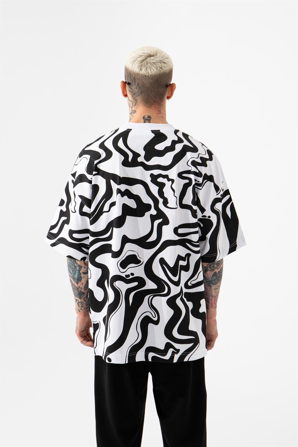 OVERSIZE UNISEX DO YOU KNOW BASKILI T-SHIRT BEYAZ