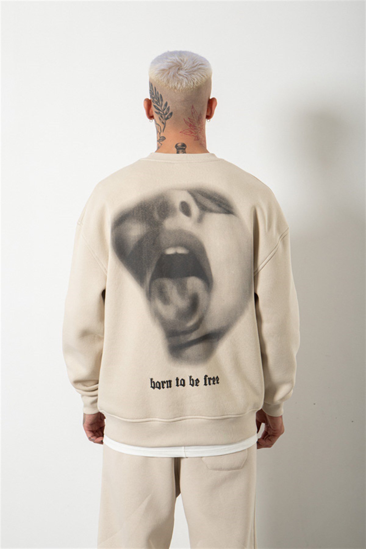 Oversize Don't Need Reason Baskılı Sweatshirt DUMAN