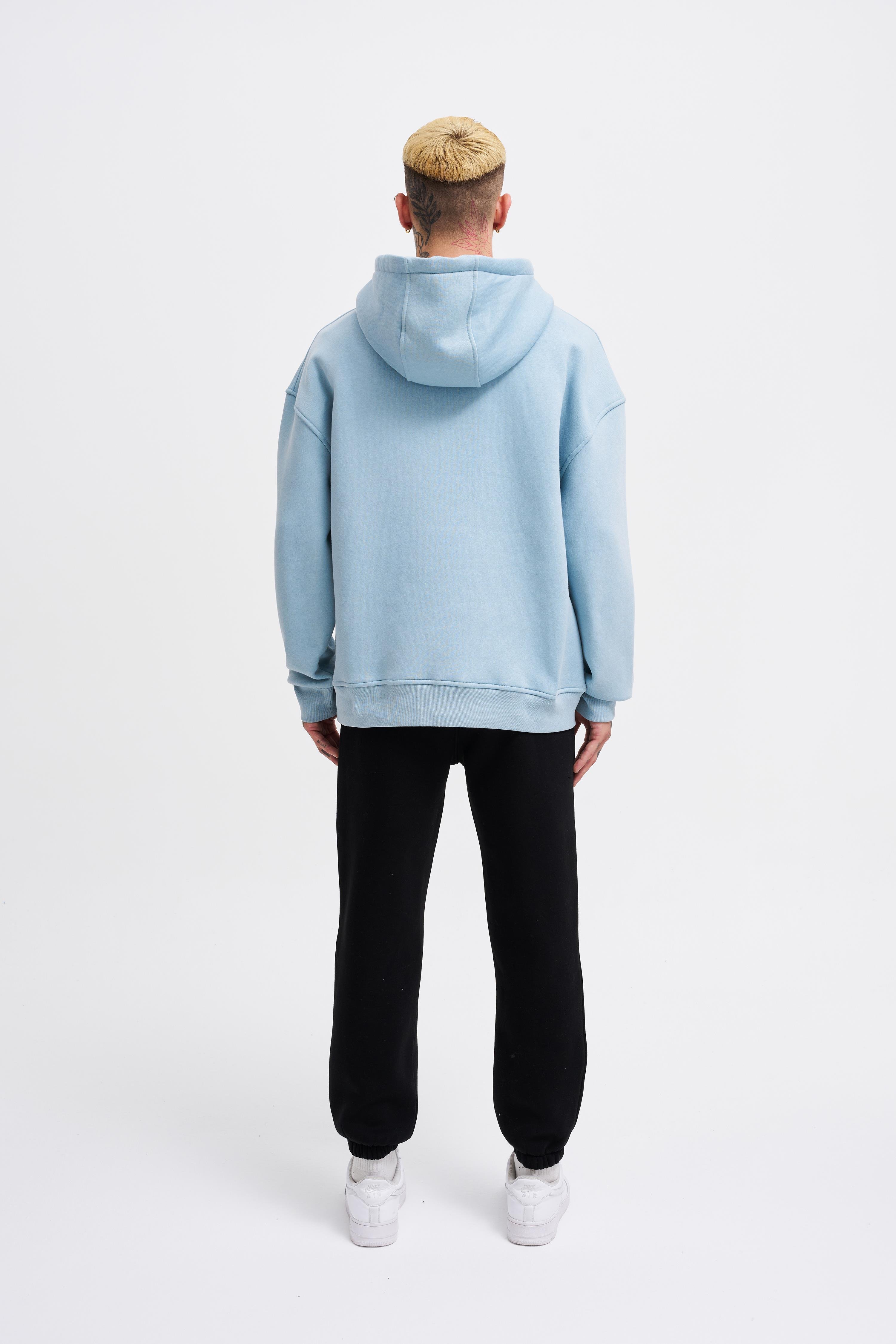 Oversize Cepli Kapüşonlu Sweatshirt AQUA