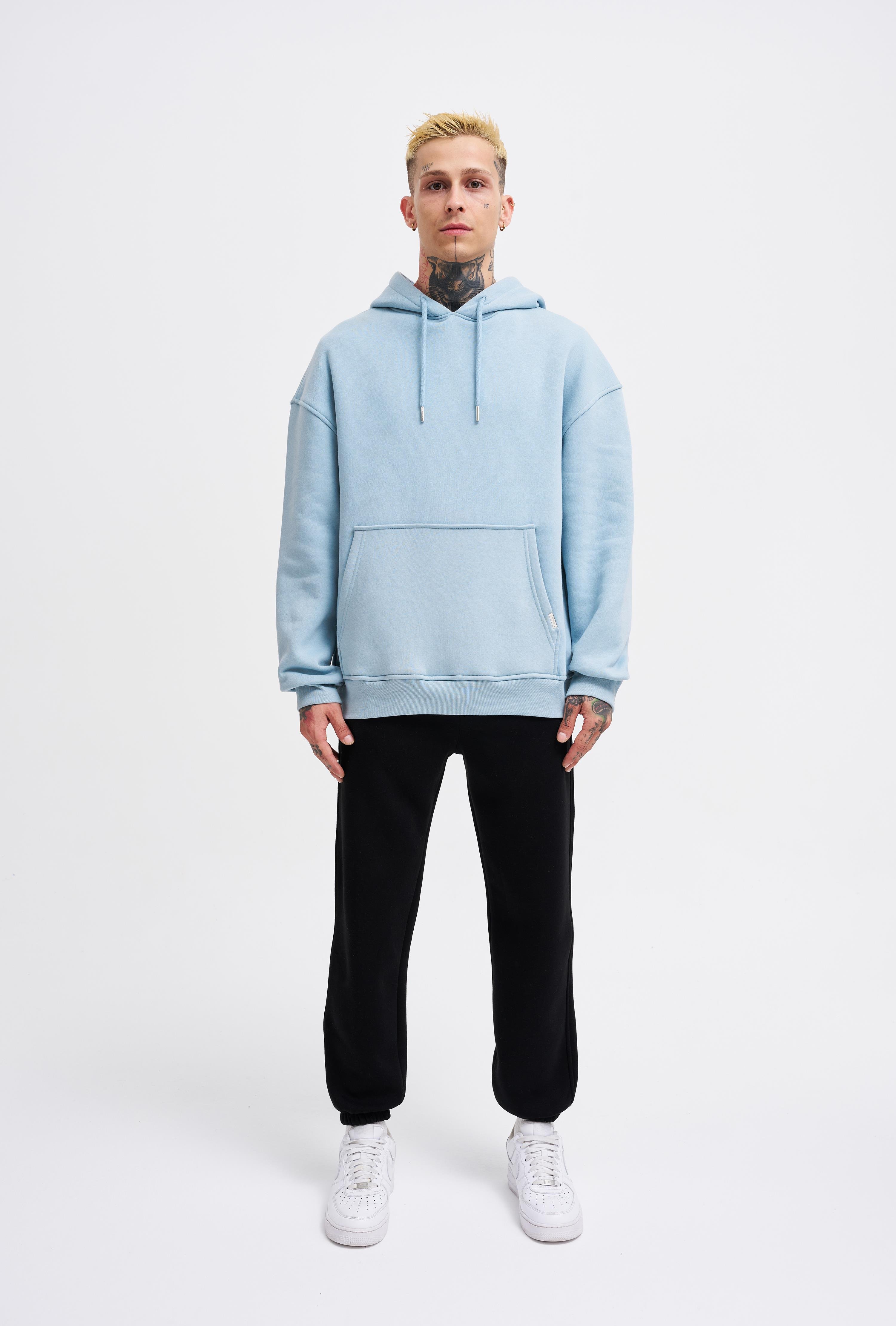 Oversize Cepli Kapüşonlu Sweatshirt AQUA