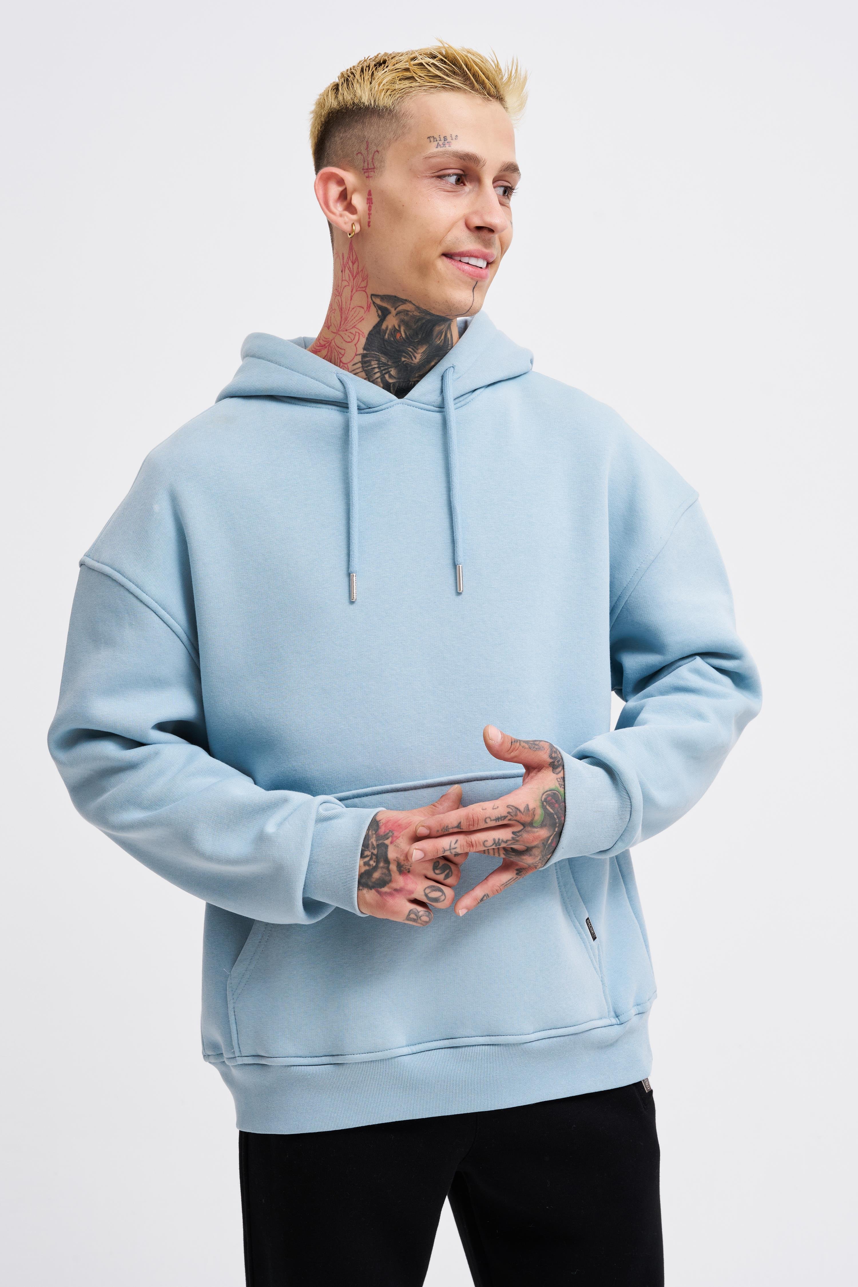 Oversize Cepli Kapüşonlu Sweatshirt AQUA