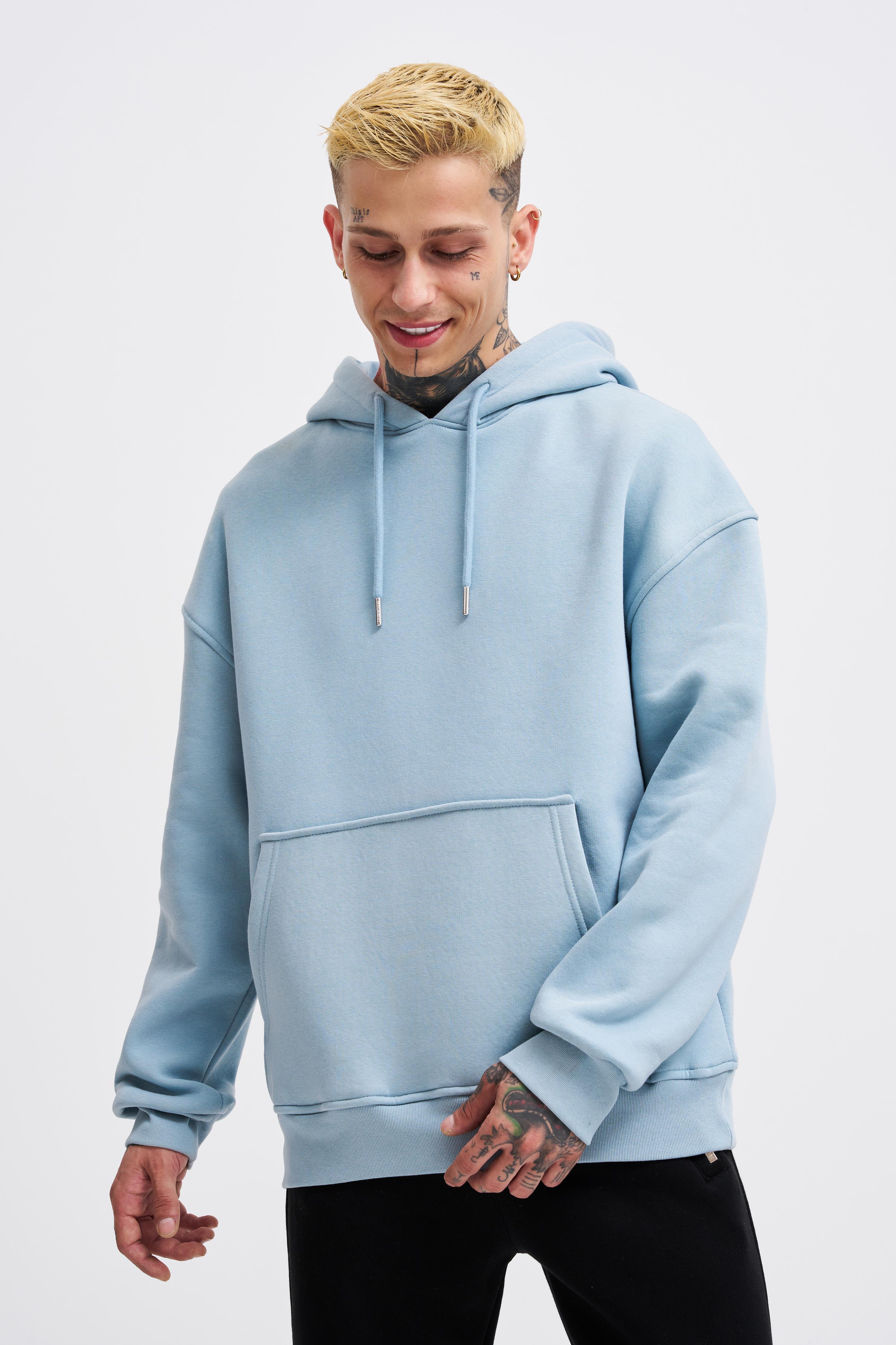 Oversize Cepli Kapüşonlu Sweatshirt AQUA