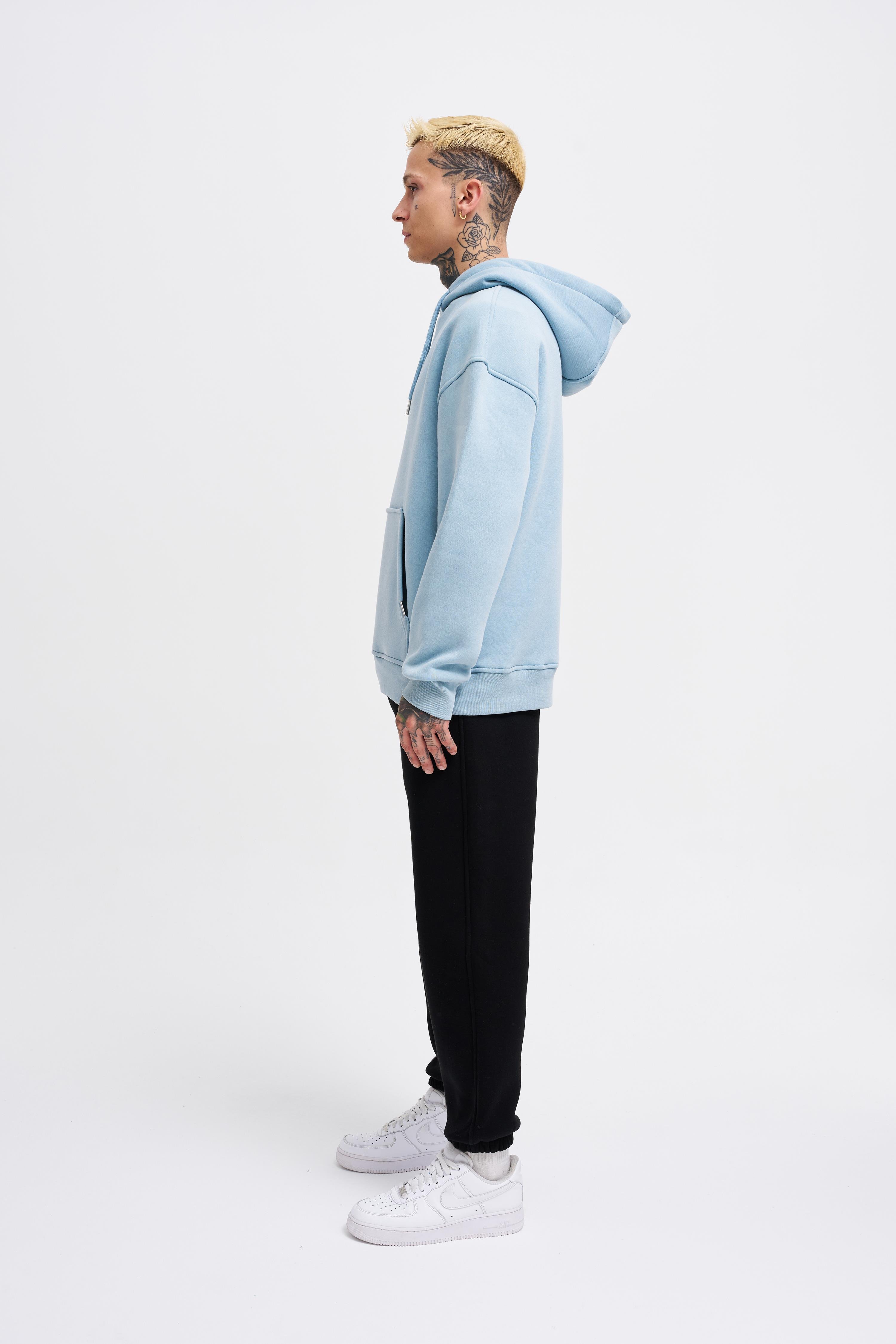 Oversize Cepli Kapüşonlu Sweatshirt AQUA