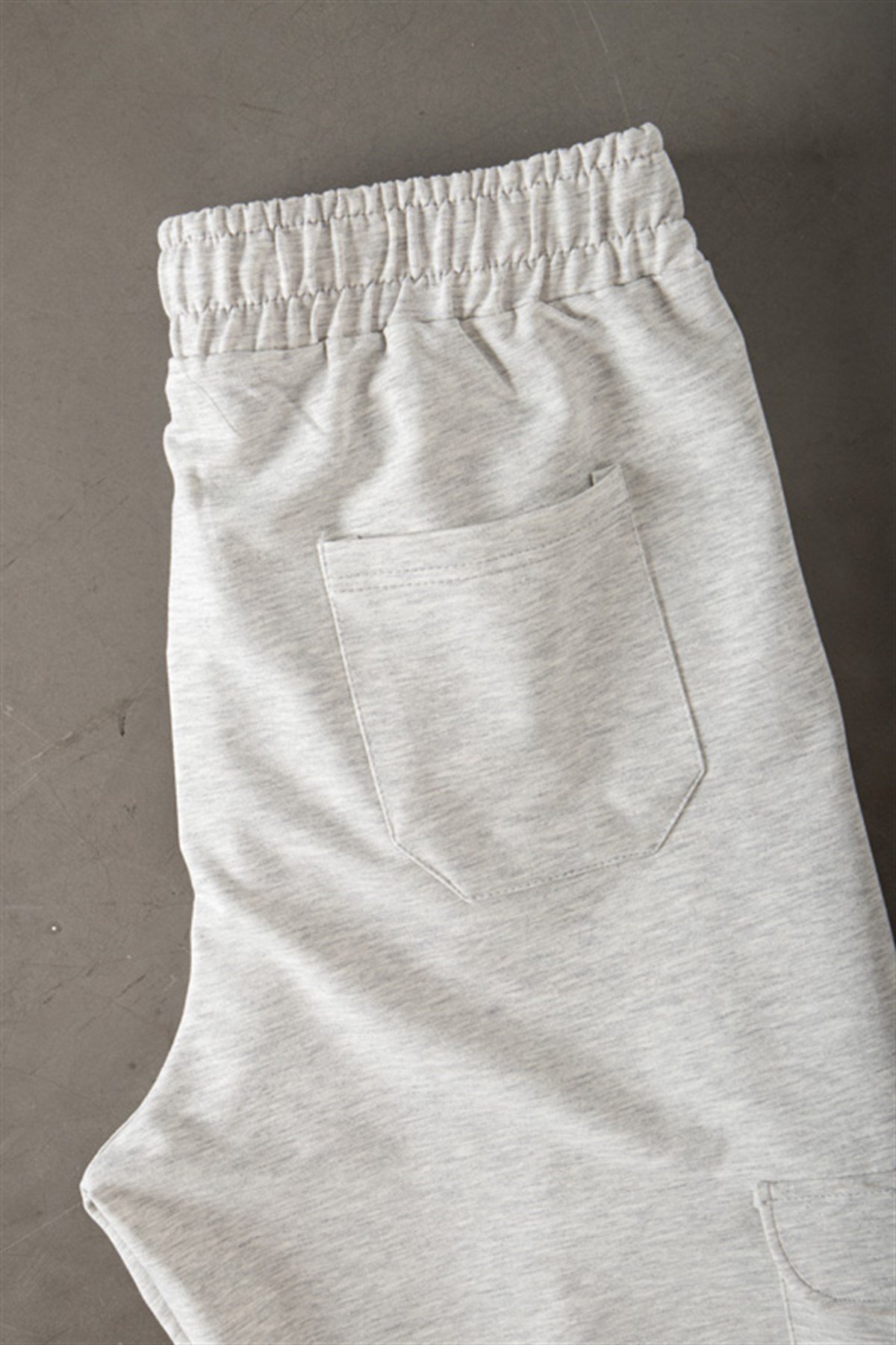 Tall Relaxed Kargo Cepli Beli ve Paçası Lastikli Jogger Eşofman Alt KAR MELANJ