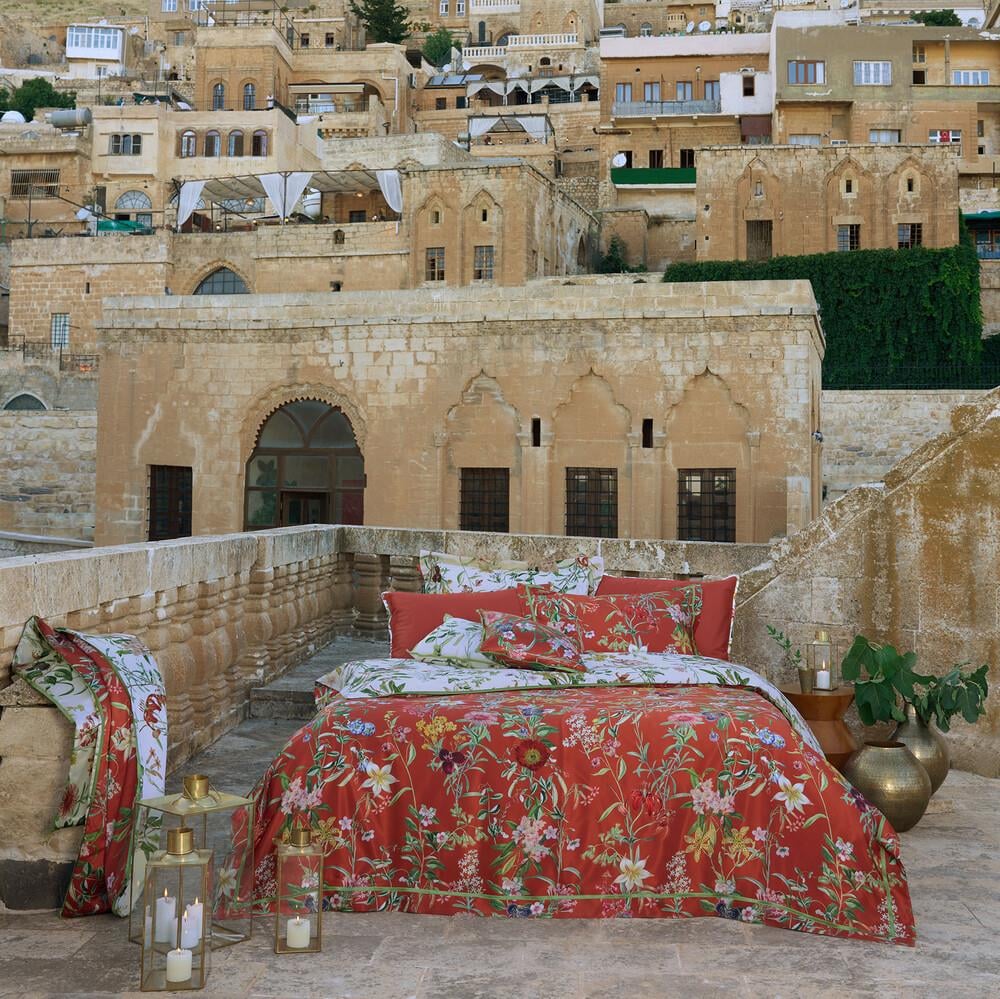 Sarev Epıros %100 Ipek Saten Nevresim Takımı Çift Kişilik  , Taba