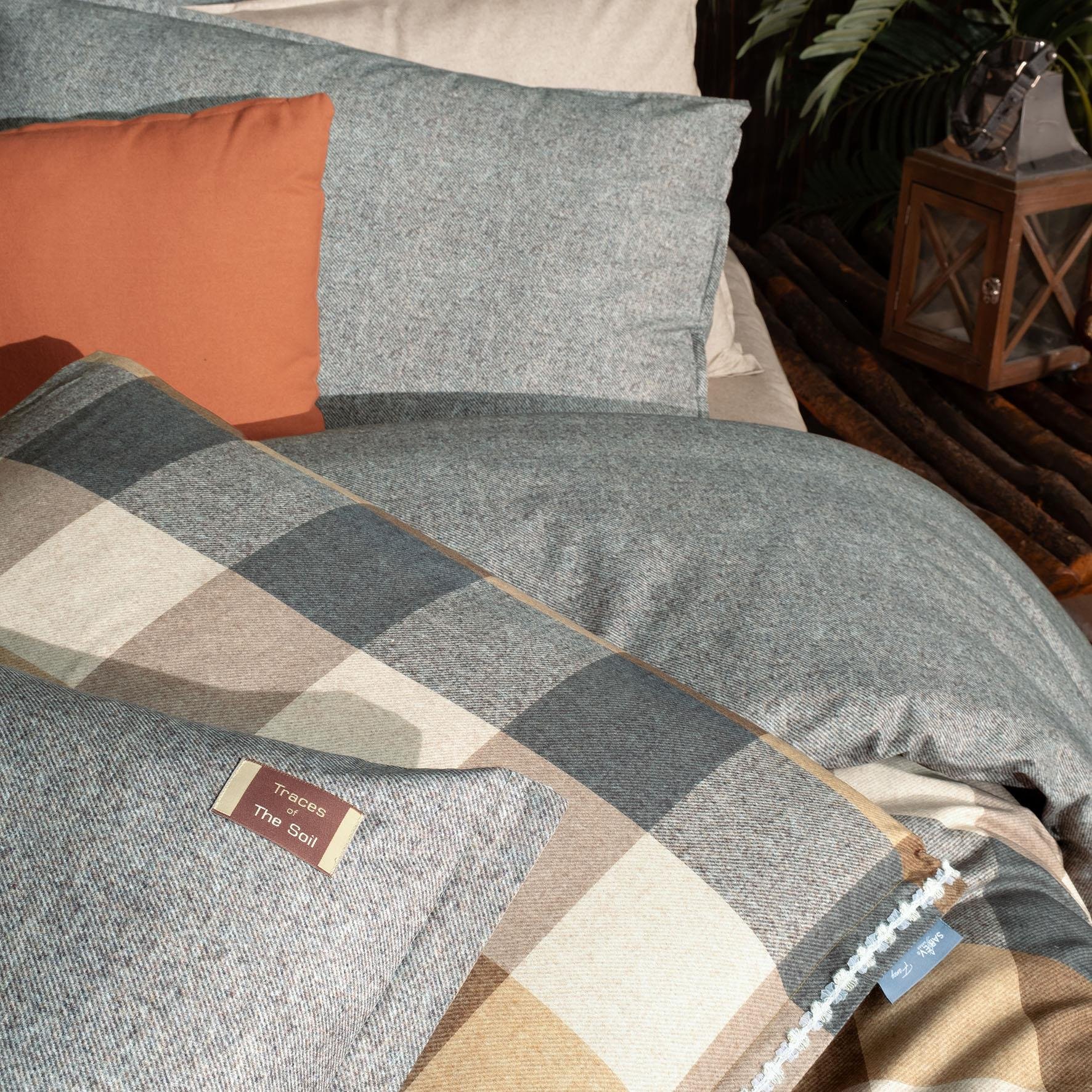 Sarev Verdon Çift Kişilik %100 Pamuk Çift Taraflı Nevresim Takımı Bej