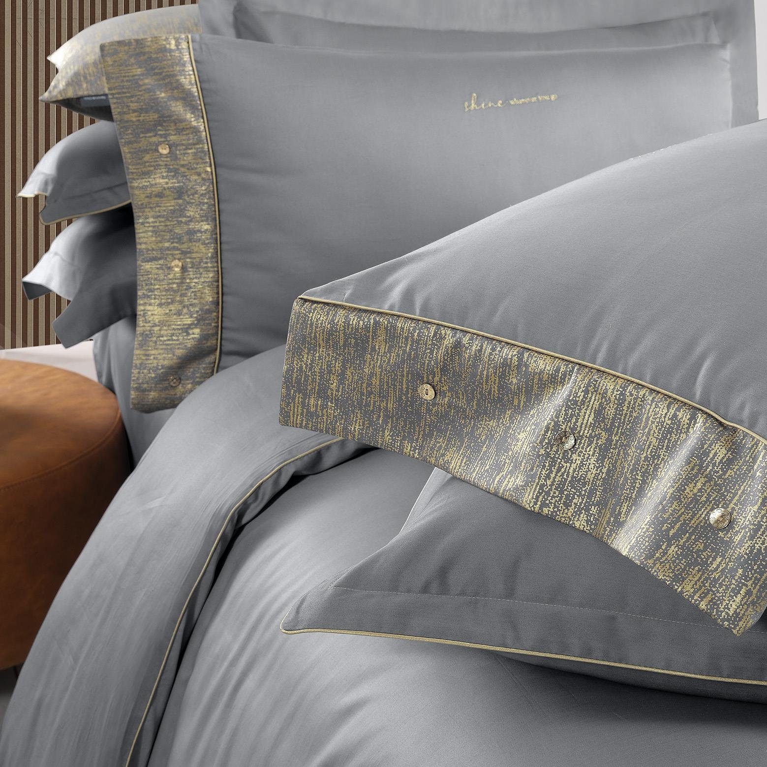 Sarev Voronoj Saten King Size Bakır Nevresim Takımı