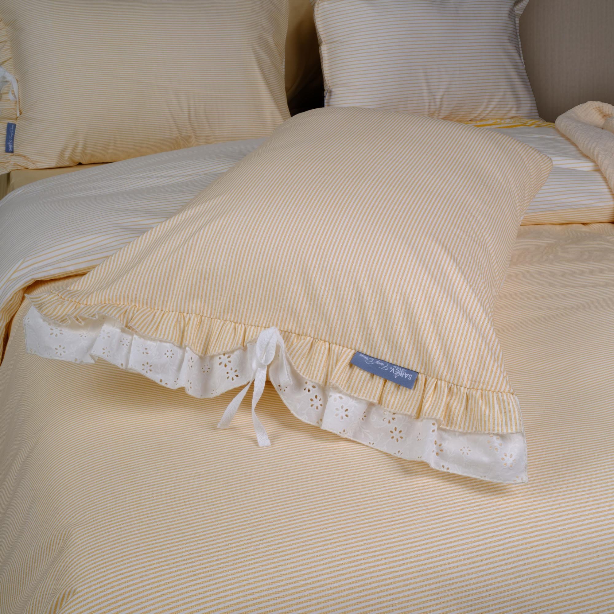 Sarev Eftelya Sarı King Size (Battal Boy) %100 Pamuk Nevresim Takımı