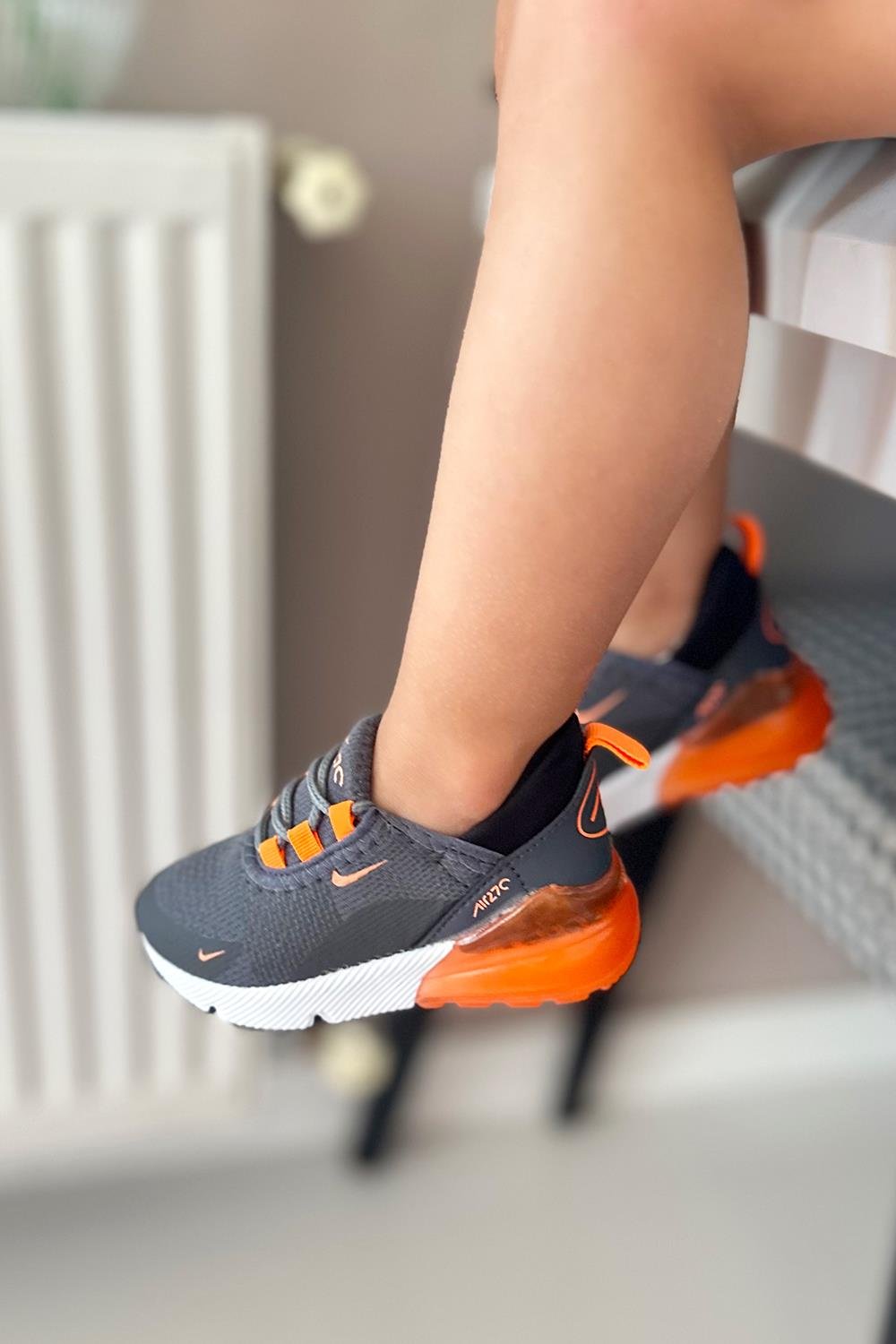 270 Baskılı Çocuk Spor Ayakkabı Füme Turuncu